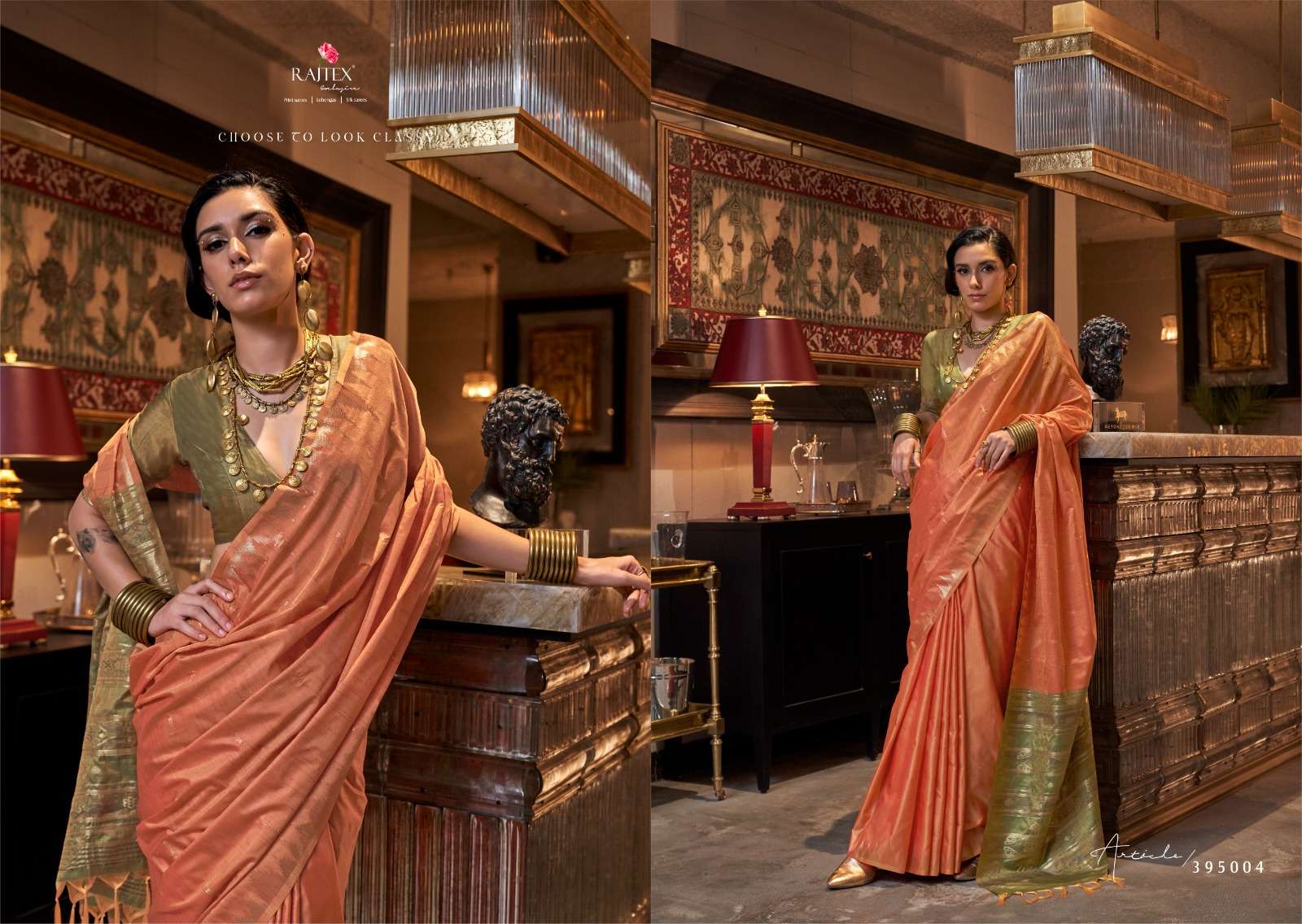 Rajtex Presents Kontessa silk Wholesale Tussar Silk Handloom Weaving Party Wear Sarees Catalog Wholesaler And Exporter 