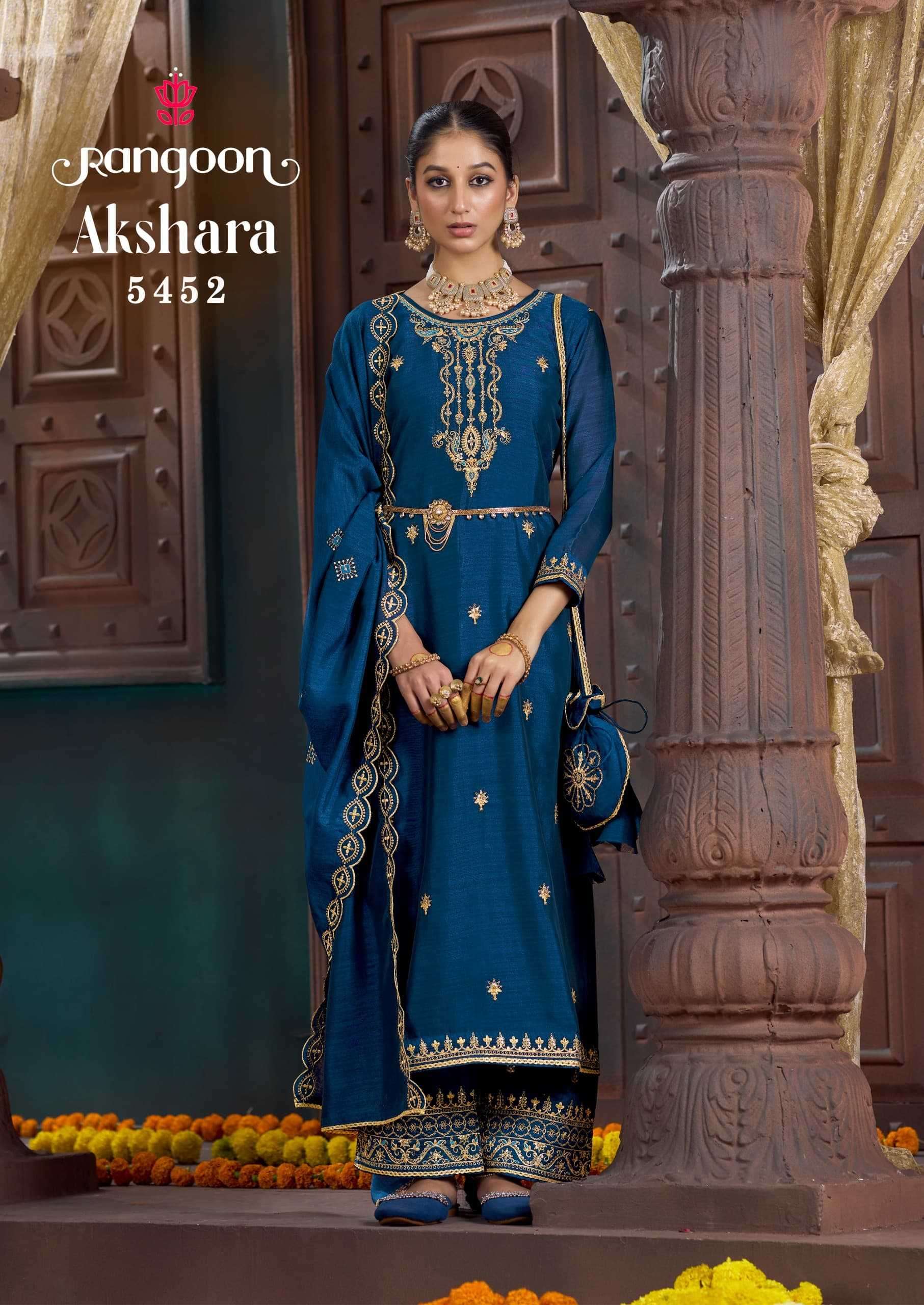 RANGOON PRESENTS AKSHARA READYMADE SILK ELEGANCE FANCY LADIES KURTIS CATALOG WHOLESALER AND EXPORTER 