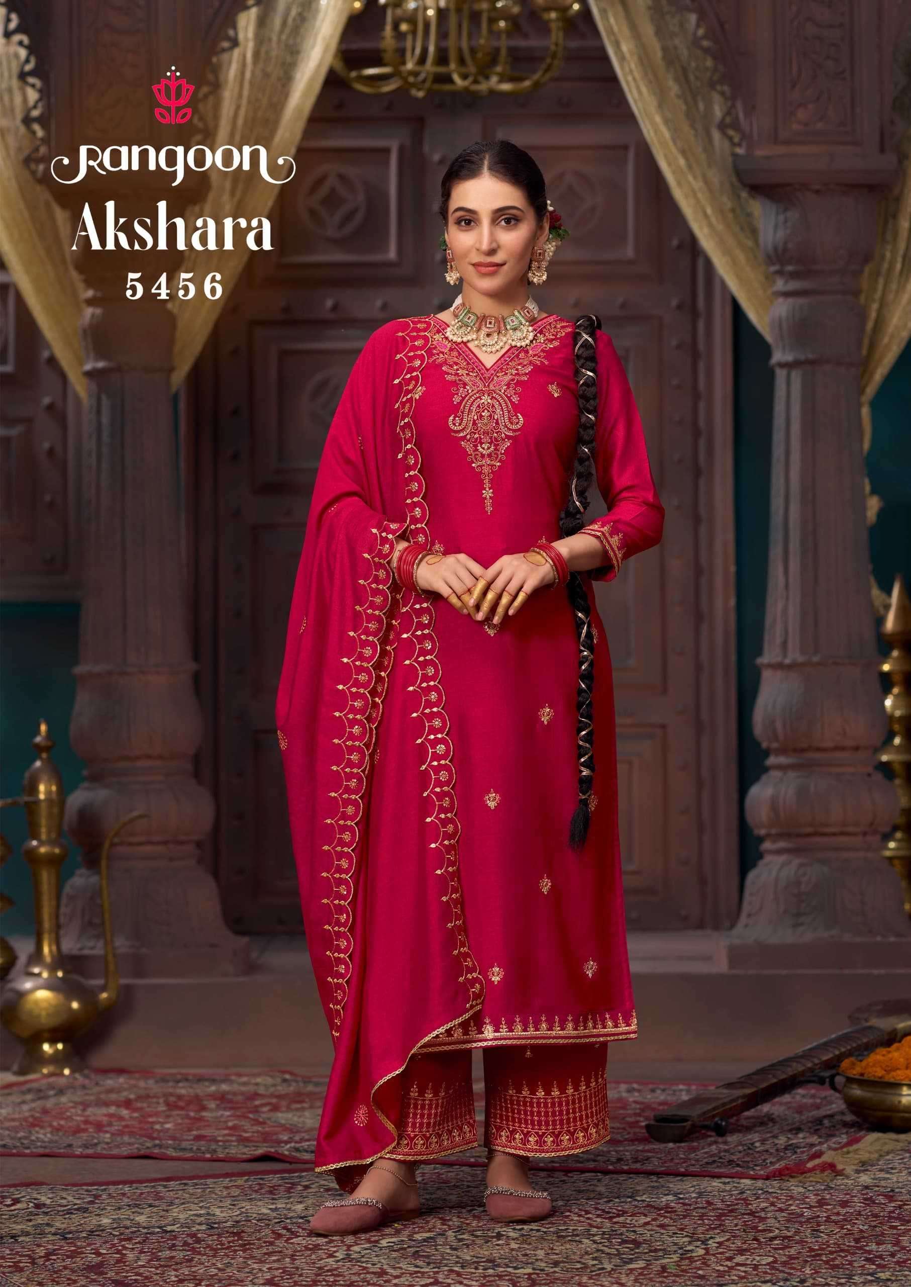 RANGOON PRESENTS AKSHARA READYMADE SILK ELEGANCE FANCY LADIES KURTIS CATALOG WHOLESALER AND EXPORTER 