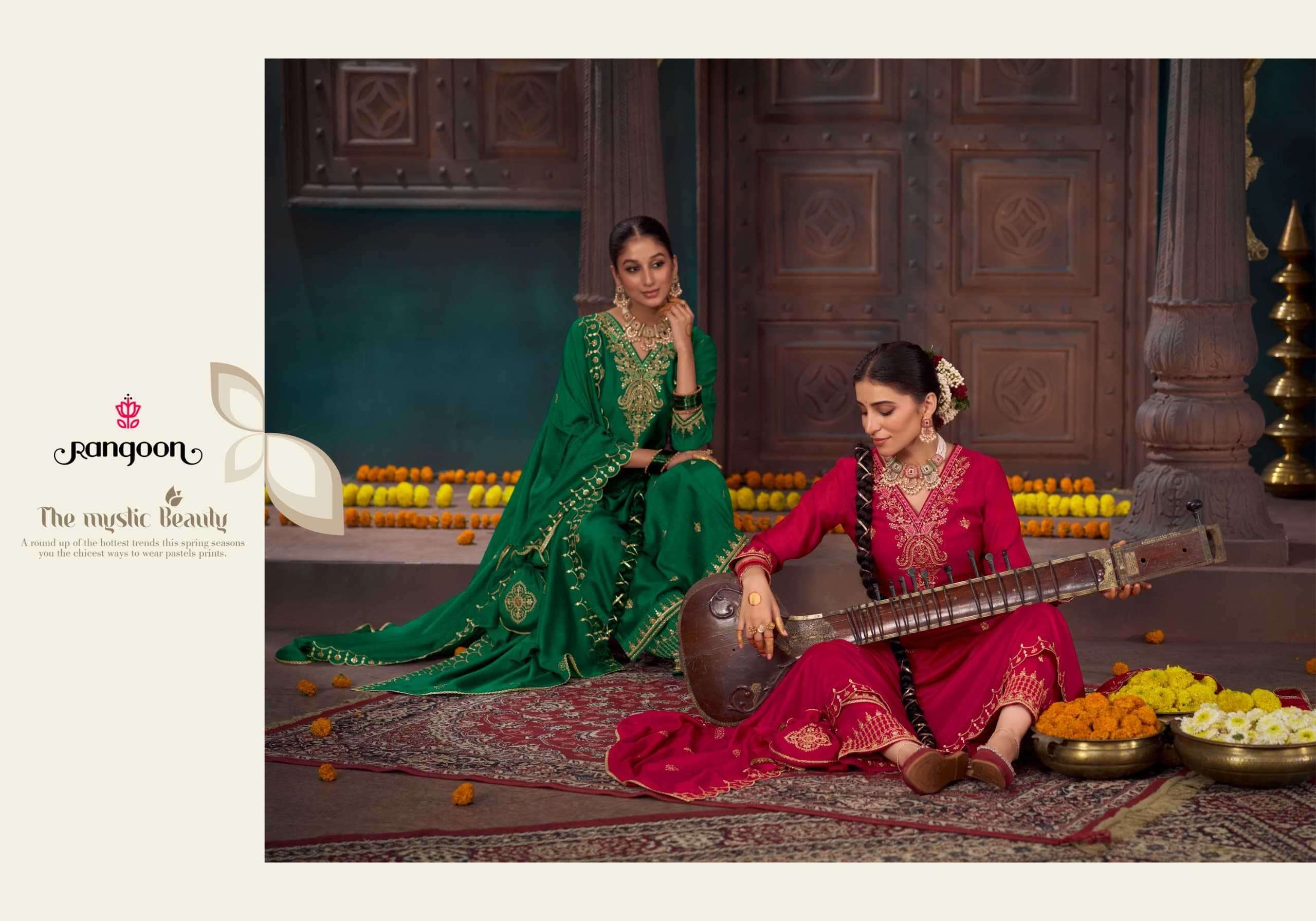 RANGOON PRESENTS AKSHARA READYMADE SILK ELEGANCE FANCY LADIES KURTIS CATALOG WHOLESALER AND EXPORTER 