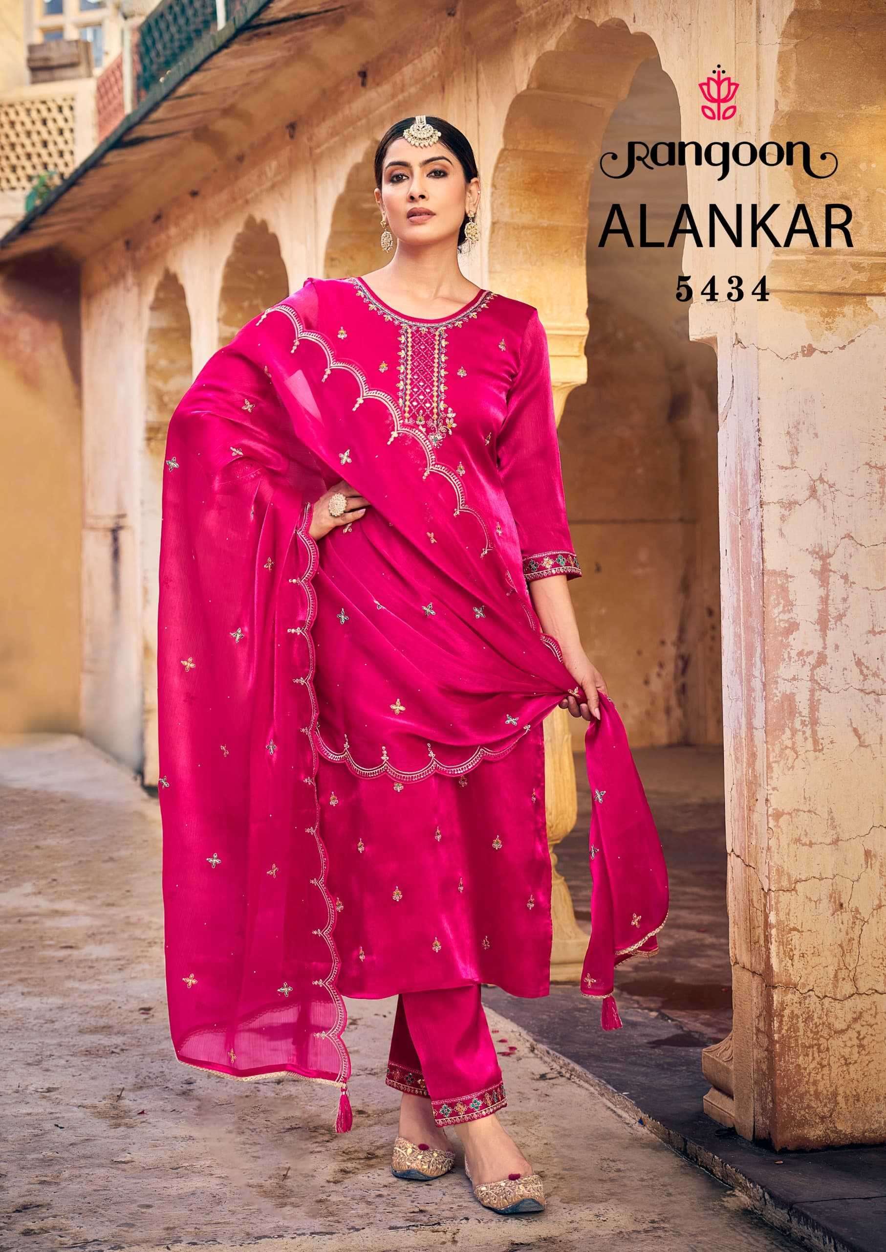 RANGOON PRESENTS ALANKAR BURBERRY SILK READYMADE MIRROR WORK PARTY WEAR SUIT FOR WOMEN CATALOG WHOLESALER AND EXPORTER IN SURAT