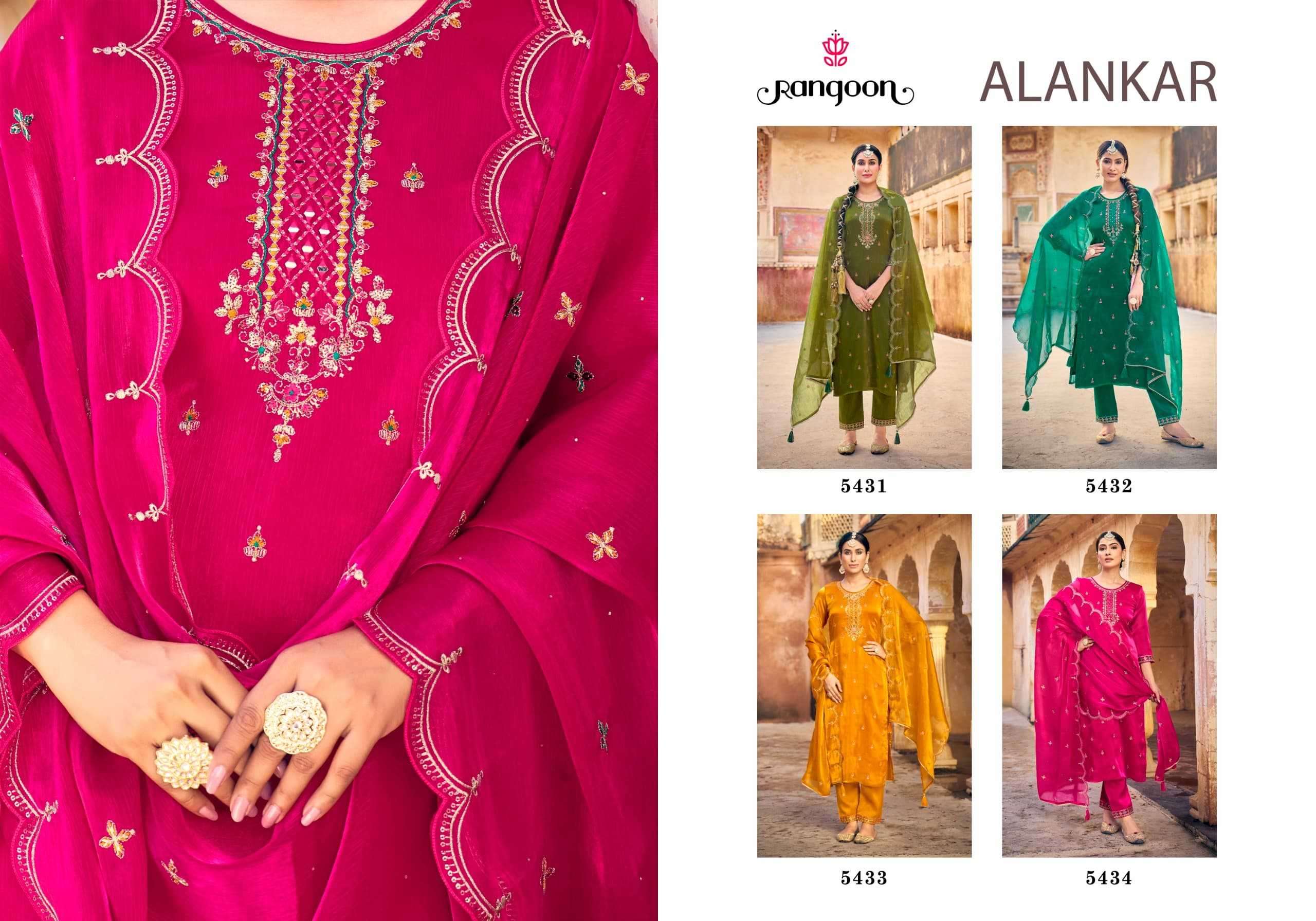 RANGOON PRESENTS ALANKAR BURBERRY SILK READYMADE MIRROR WORK PARTY WEAR SUIT FOR WOMEN CATALOG WHOLESALER AND EXPORTER IN SURAT