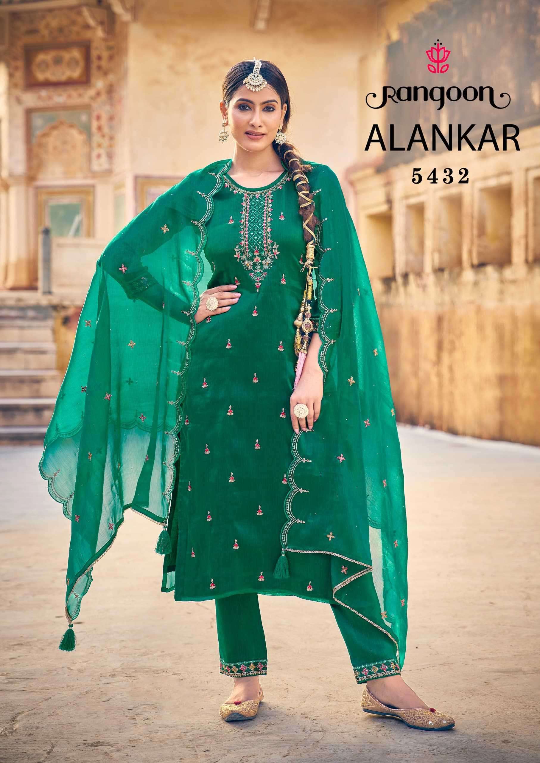 RANGOON PRESENTS ALANKAR BURBERRY SILK READYMADE MIRROR WORK PARTY WEAR SUIT FOR WOMEN CATALOG WHOLESALER AND EXPORTER IN SURAT