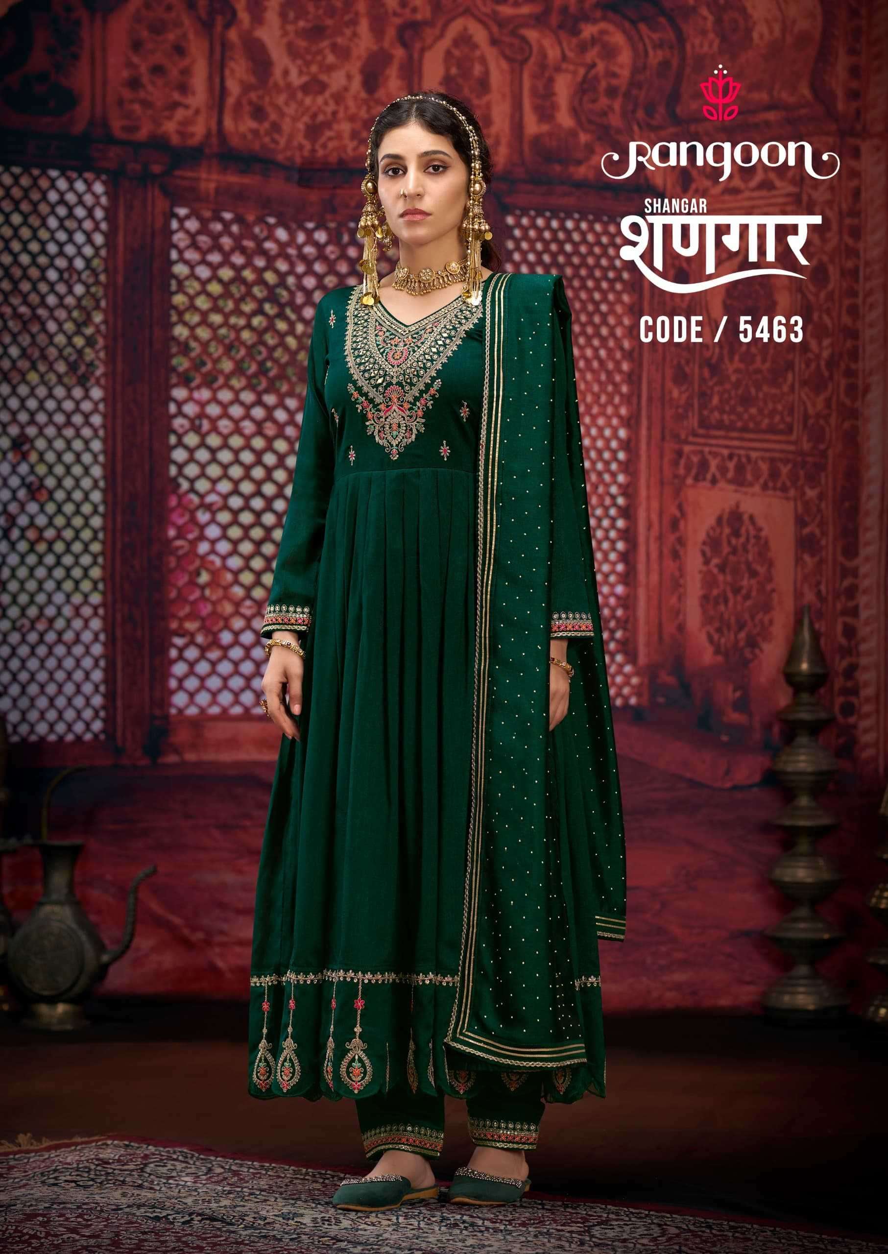 RANGOON PRESENTS  SHANGAR ANARKALI STYLE SILK FULL STITCH DESIGNER KURTI PANT WITH DUPATTA CATALOG WHOLESALER AND EXPORTER 