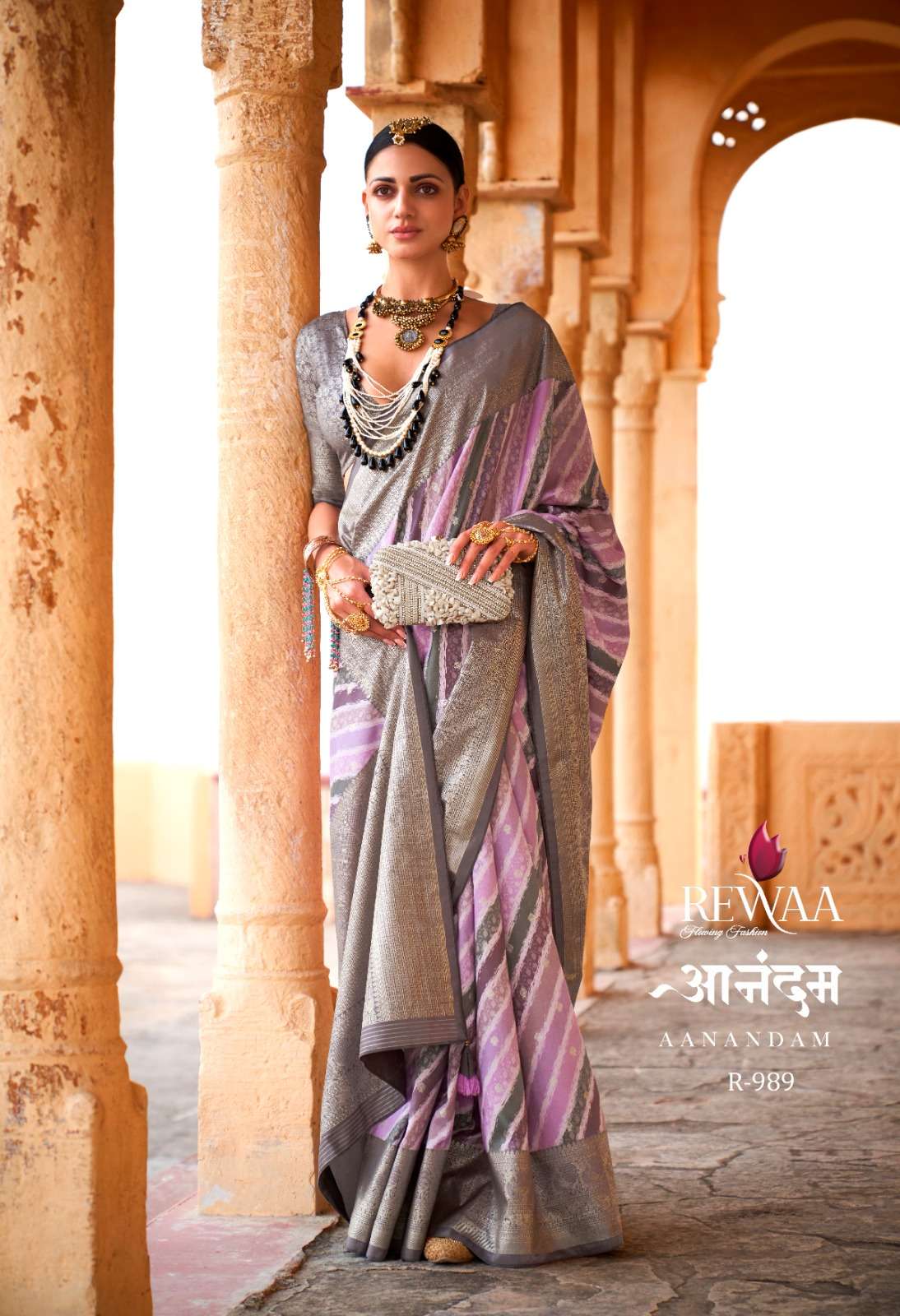 REWAA PRESENT AANANDAM DESIGNER FUNCTION WEAR FANCY SAREES CATALOG WHOLESALER AND EXPORTER IN SURAT 