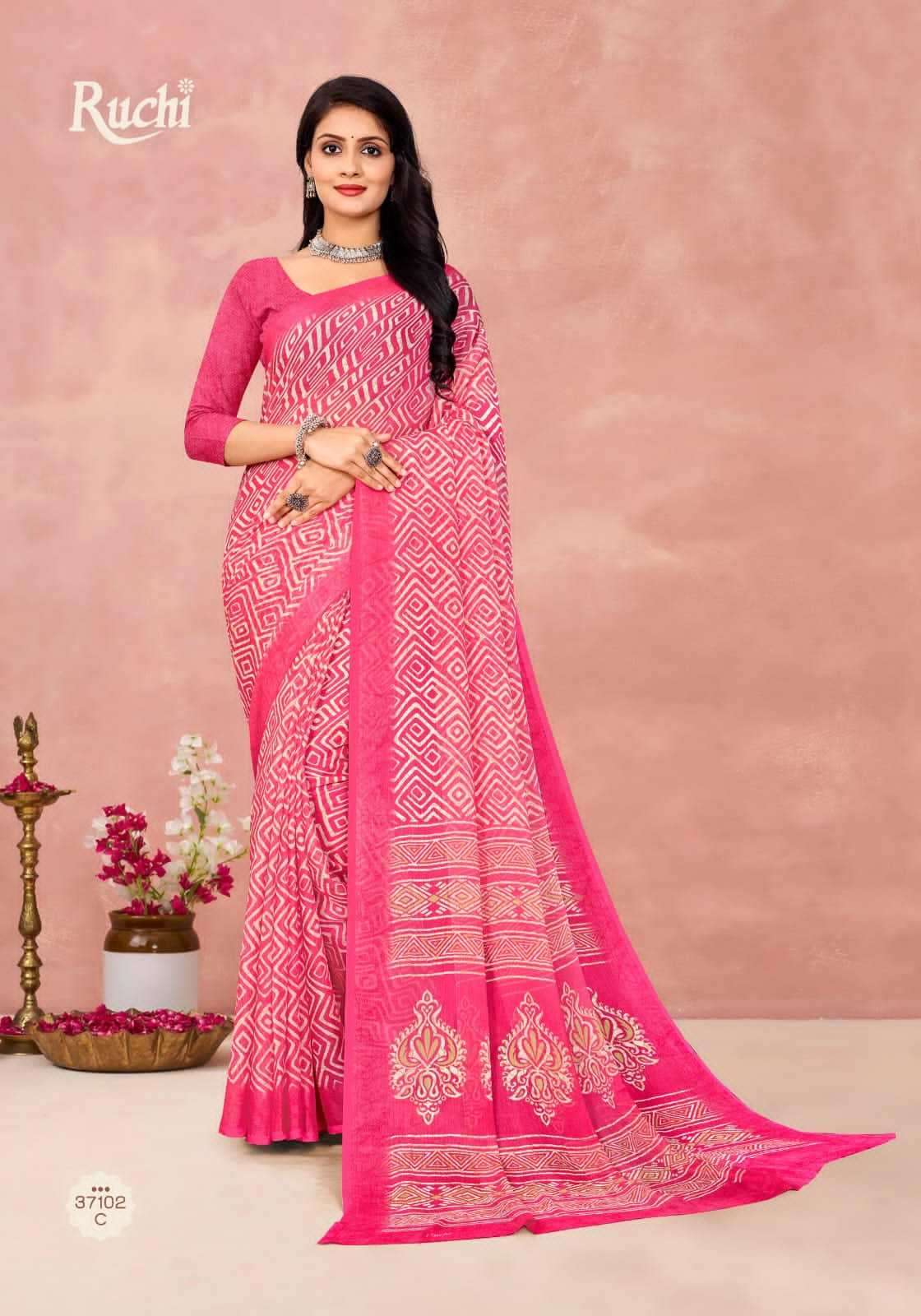 RUCHI PRESENTS STAR CHIFFON VOL 175 DAILY WEAR FANCY SAREE CATALOG WHOLESALER AND EXPORTER IN SURAT