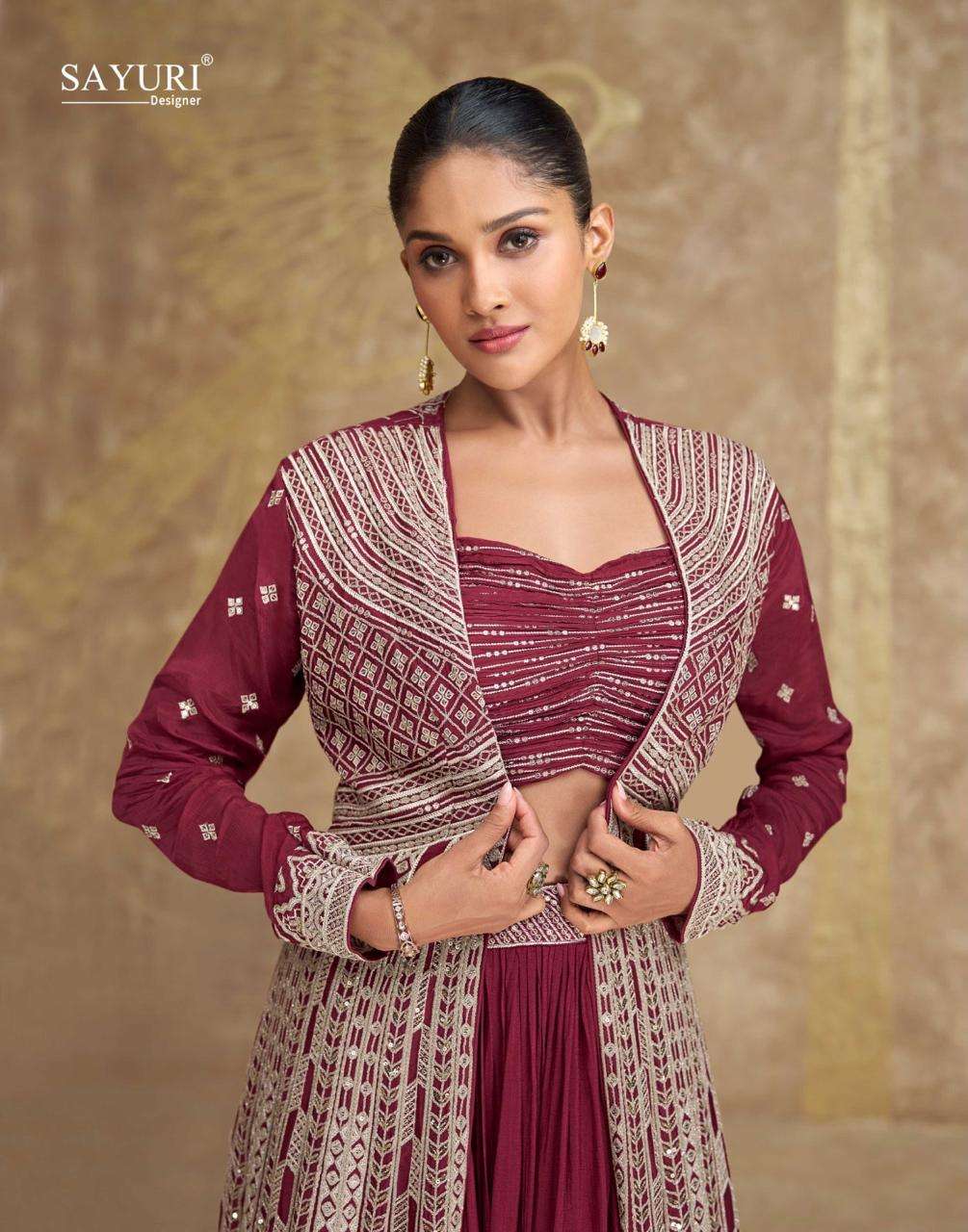 SAYURI DESIGNER PRESENT TYOHAAR FUNCTION WEAR READYMADE DIFFERENT STYLE 3PCS SUIT CATALOG WHOLESALER AND EXPORTER IN SURAT 