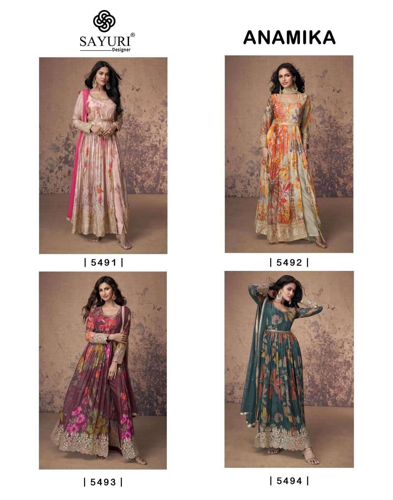 SAYURI DESIGNER PRESENTS ANAMIKA FANCY GEORGETTE SALWAR SUITS CATALOG WHOLESALER AND EXPORTER IN SURAT