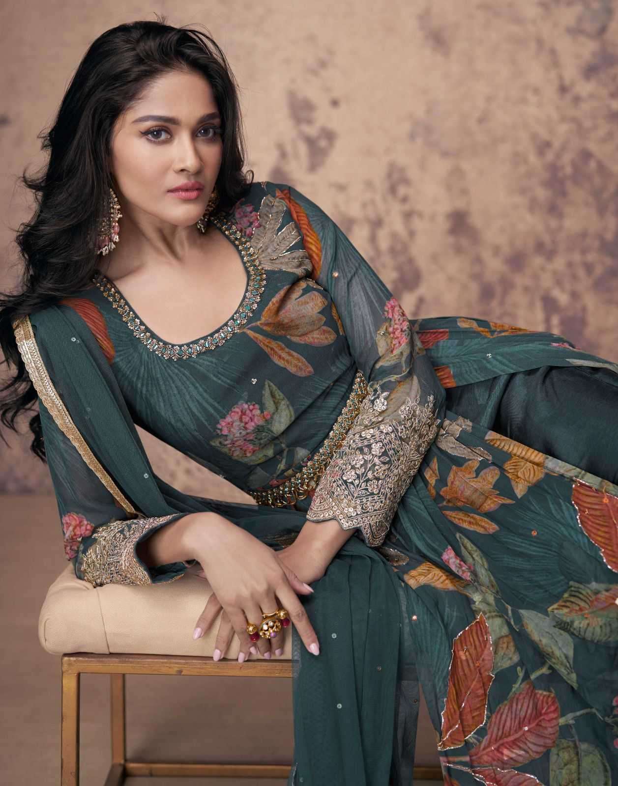 SAYURI DESIGNER PRESENTS ANAMIKA FANCY GEORGETTE SALWAR SUITS CATALOG WHOLESALER AND EXPORTER IN SURAT