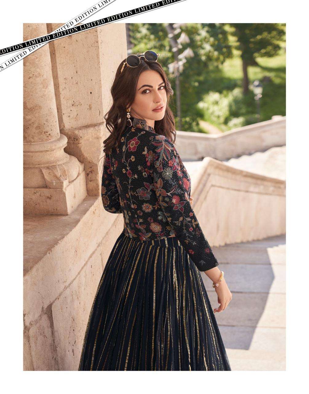 SAYURI DESIGNER PRESENTS LUXE OCCASION WEAR READYMADE CHINON FANCY INDOWESTERN DRESS CATALOG WHOLESALER AND EXPORTER IN SURAT