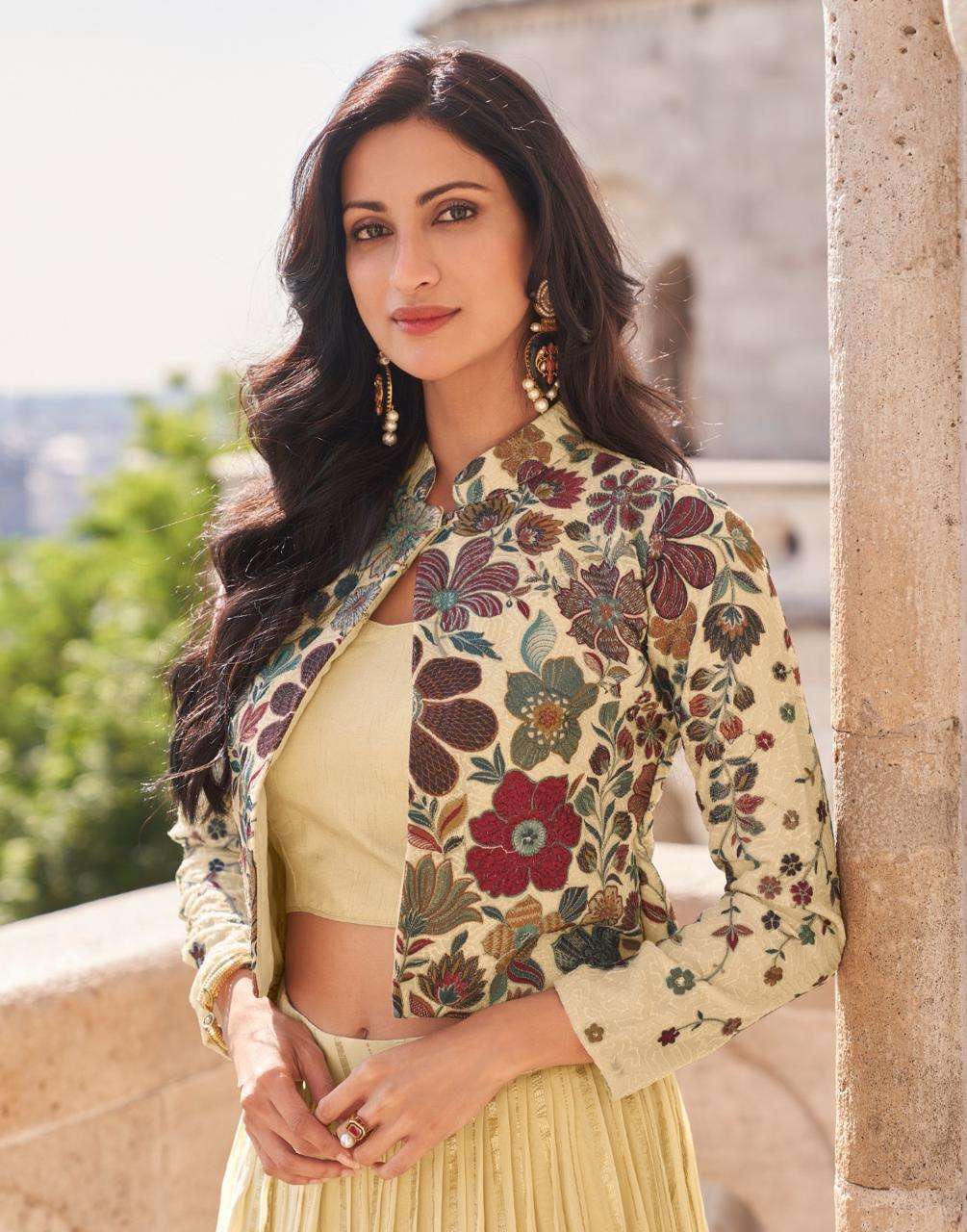 SAYURI DESIGNER PRESENTS LUXE OCCASION WEAR READYMADE CHINON FANCY INDOWESTERN DRESS CATALOG WHOLESALER AND EXPORTER IN