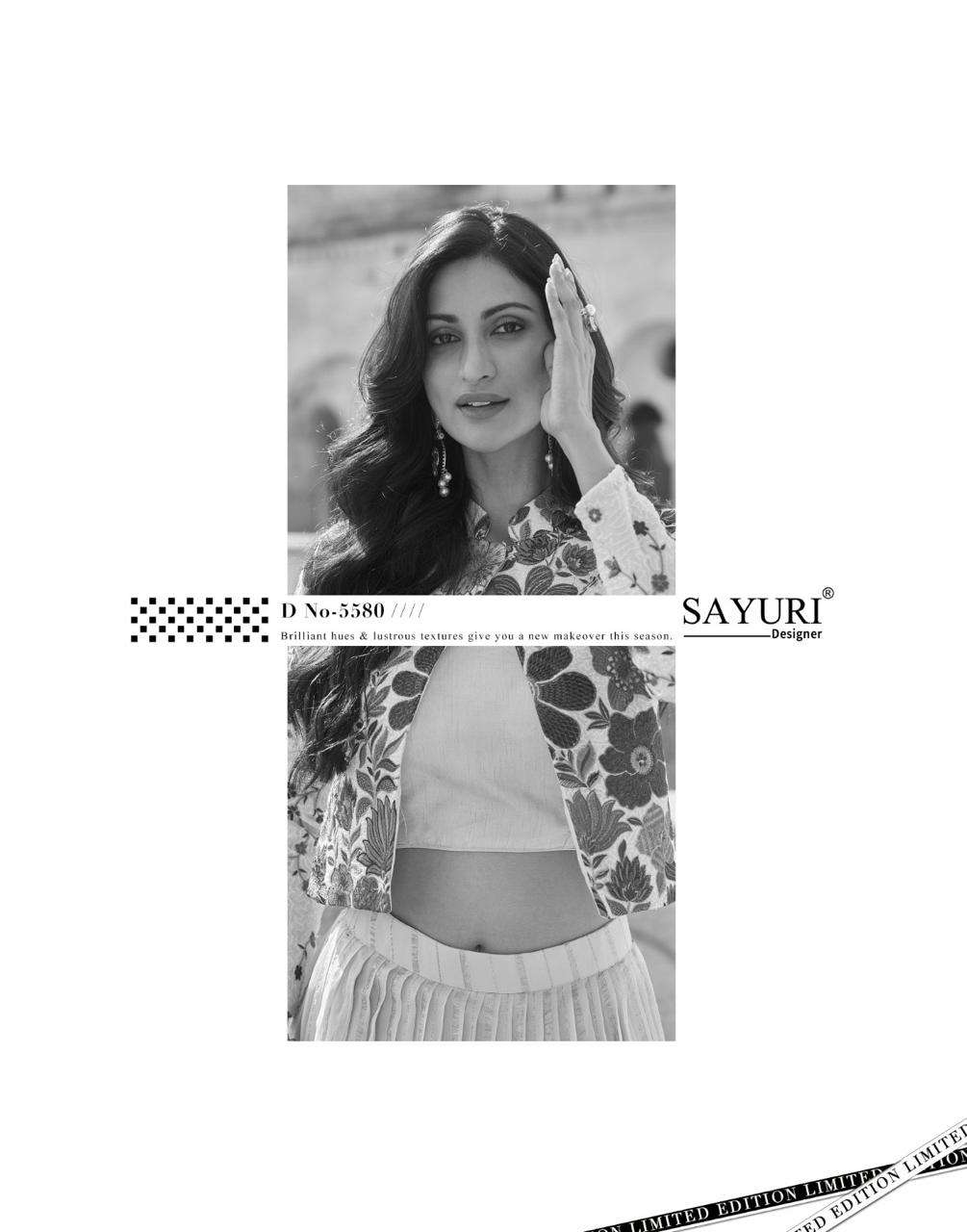 SAYURI DESIGNER PRESENTS LUXE OCCASION WEAR READYMADE CHINON FANCY INDOWESTERN DRESS CATALOG WHOLESALER AND EXPORTER IN SURAT