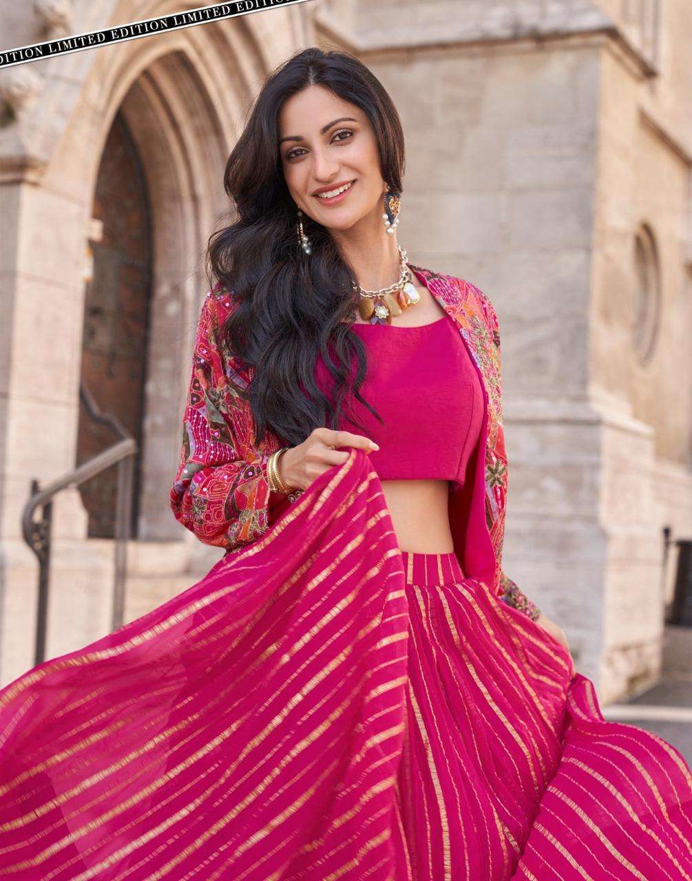 SAYURI DESIGNER PRESENTS LUXE OCCASION WEAR READYMADE CHINON FANCY INDOWESTERN DRESS CATALOG WHOLESALER AND EXPORTER IN SURAT