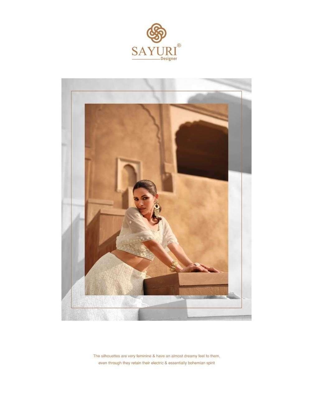  SAYURI DESIGNER PRESENTS SANIYA GEORGETTE FULL STITCH PARTY WEAR INDO WESTERN DRESS CATALOG WHOLESALER 