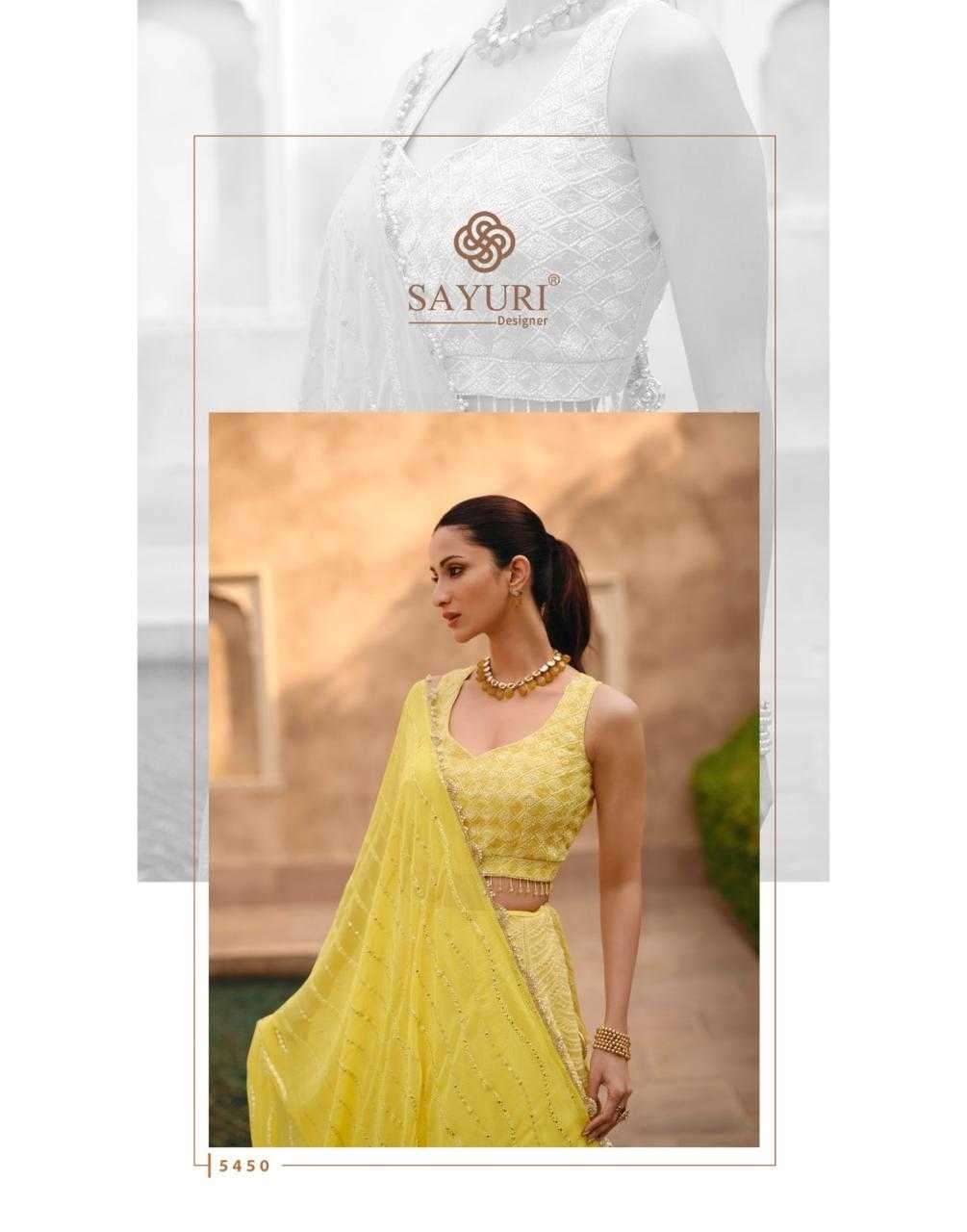  SAYURI DESIGNER PRESENTS SANIYA GEORGETTE FULL STITCH PARTY WEAR INDO WESTERN DRESS CATALOG WHOLESALER 