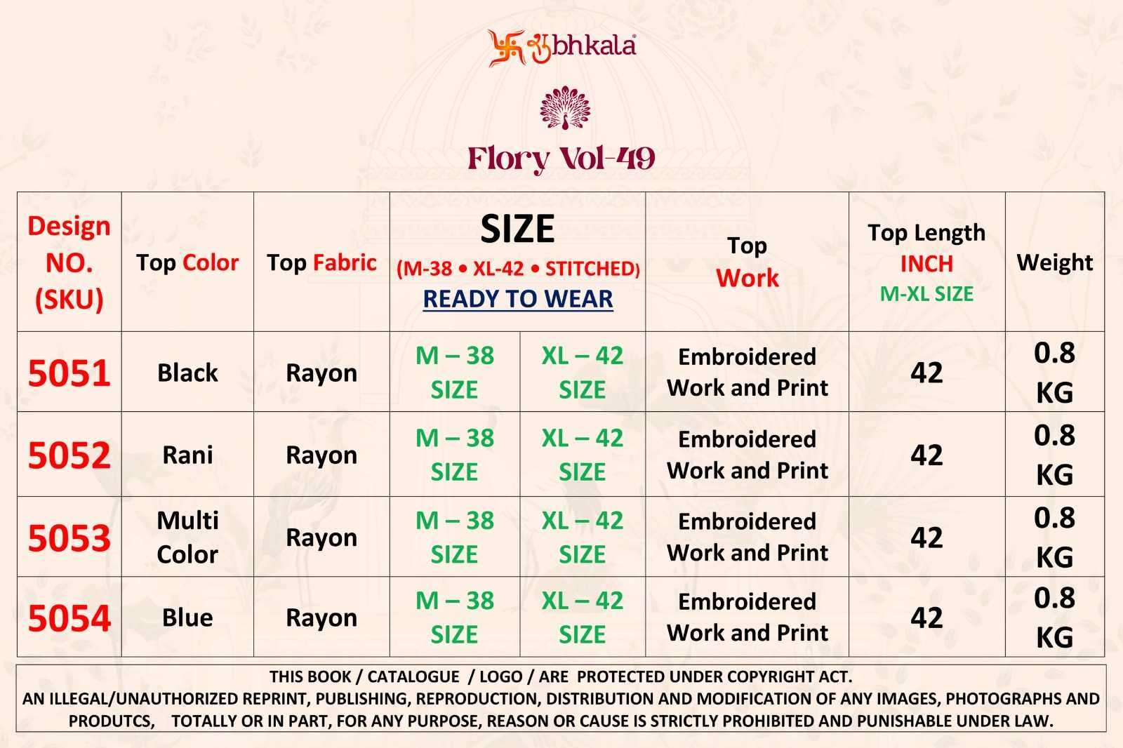  SHUBH KALA PRESENTS FLORY VOL-49 NAVRATRI SPECIAL FULL STITCH EMBROIDERED LONG KURTI CATALOG WHOLESALER AND EXPORTER 