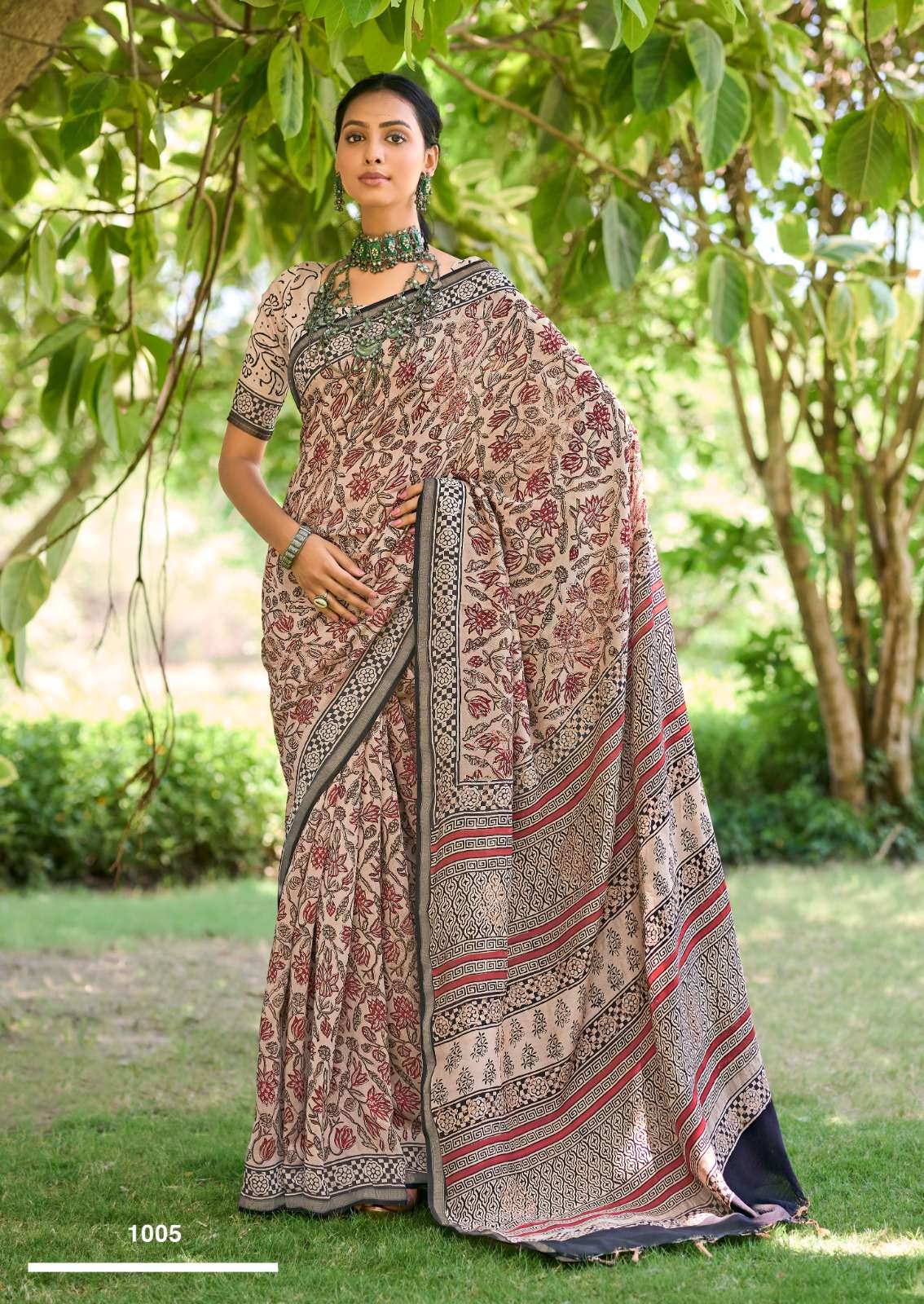 SR PRESENTS KASAK FANCY HANDBLOK PRINTED SAREES CATALOG WHOLESALER AND EXPORTER 
