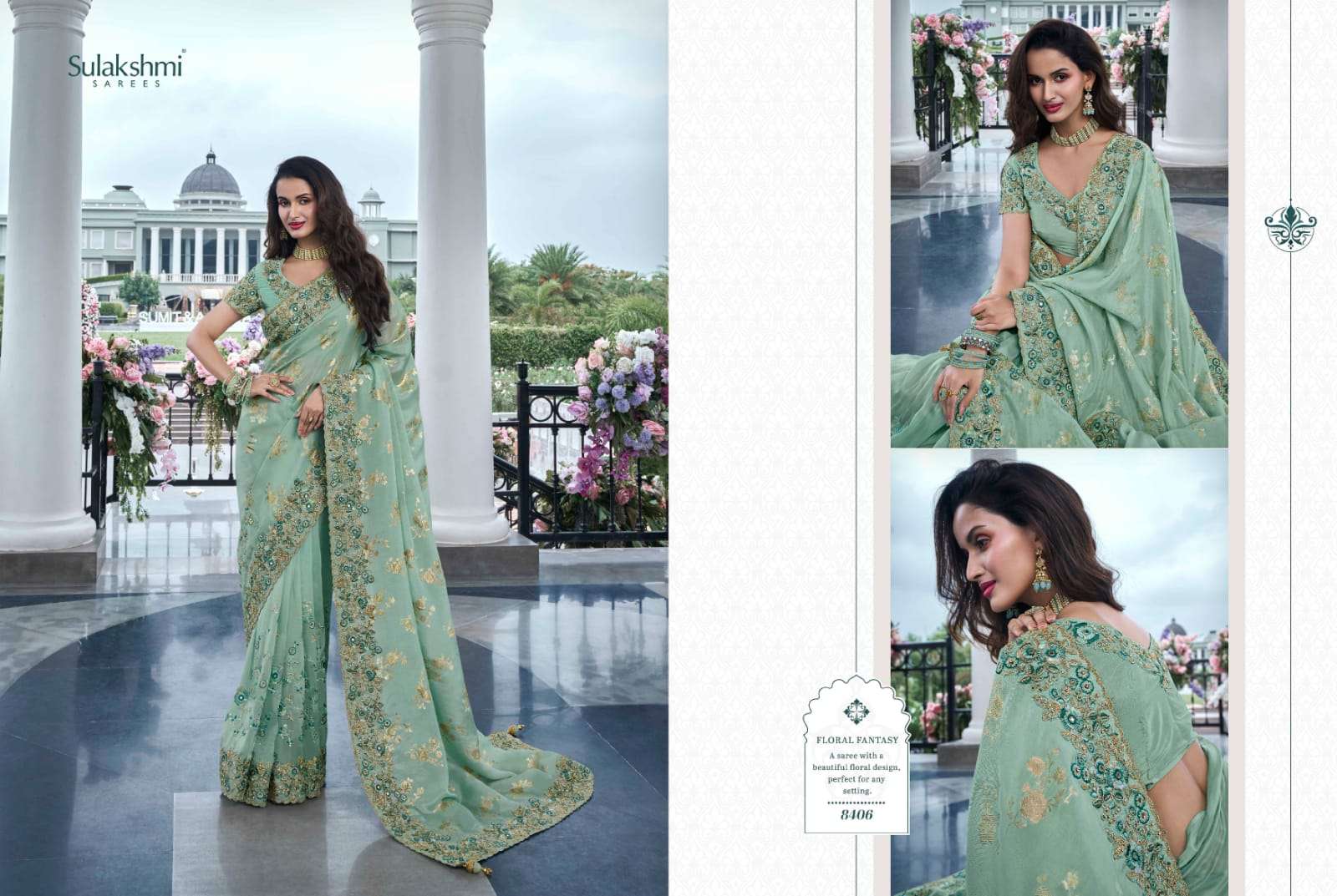 SULAKSHMI PRESENTS THE WEDDING SAGA FANCY DESIGNER OCCASION WEAR EXCLUSIVE SAREES CATALOG WHOLESALER AND EXPORTER IN SURAT 