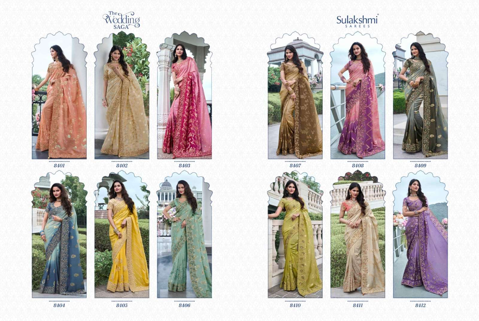 SULAKSHMI PRESENTS THE WEDDING SAGA FANCY DESIGNER OCCASION WEAR EXCLUSIVE SAREES CATALOG WHOLESALER AND EXPORTER IN SURAT 