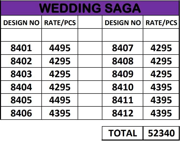 SULAKSHMI PRESENTS THE WEDDING SAGA FANCY DESIGNER OCCASION WEAR EXCLUSIVE SAREES CATALOG WHOLESALER AND EXPORTER IN SURAT 