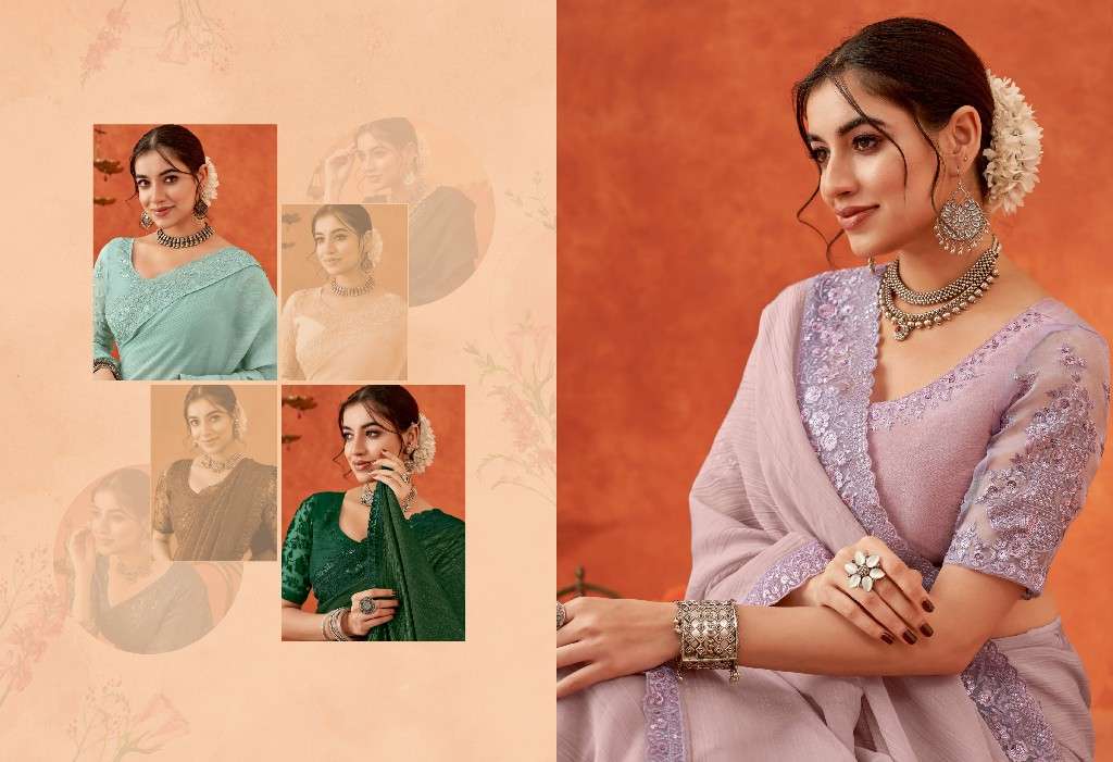 Suma Presents Anamika Wholesale Gold Crunchy Designer Indian Sarees Catalog Wholesaler And Exporter 