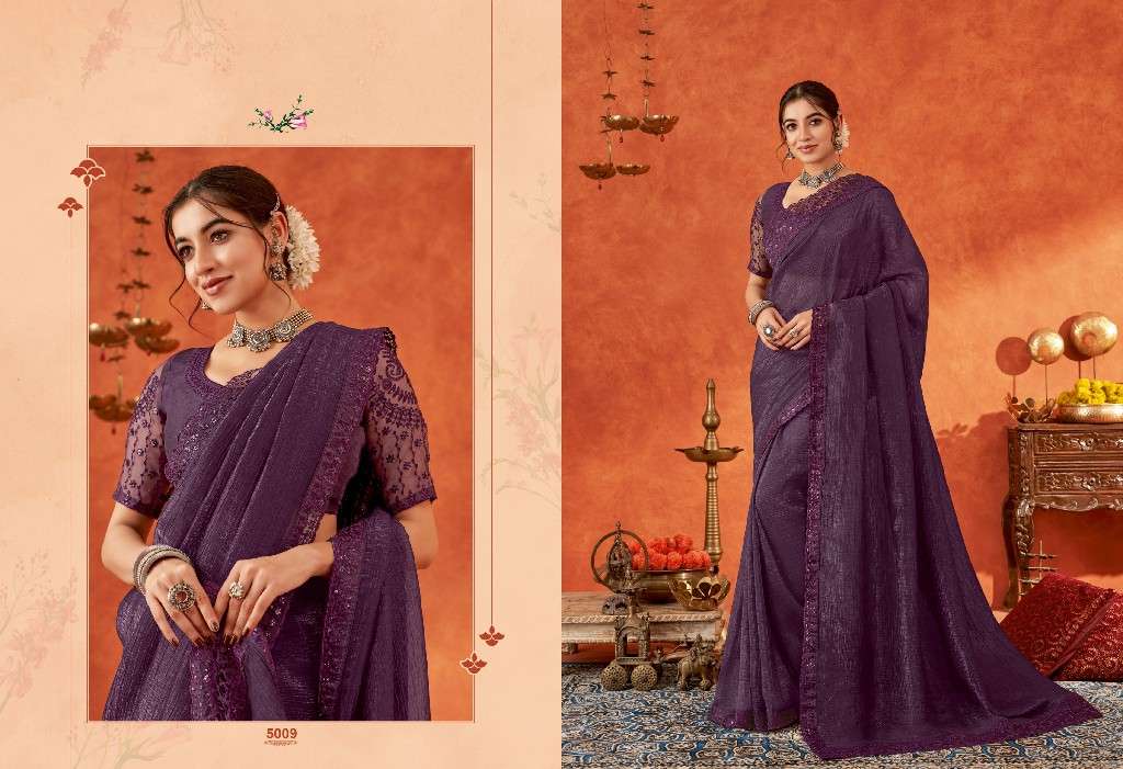 Suma Presents Anamika Wholesale Gold Crunchy Designer Indian Sarees Catalog Wholesaler And Exporter 
