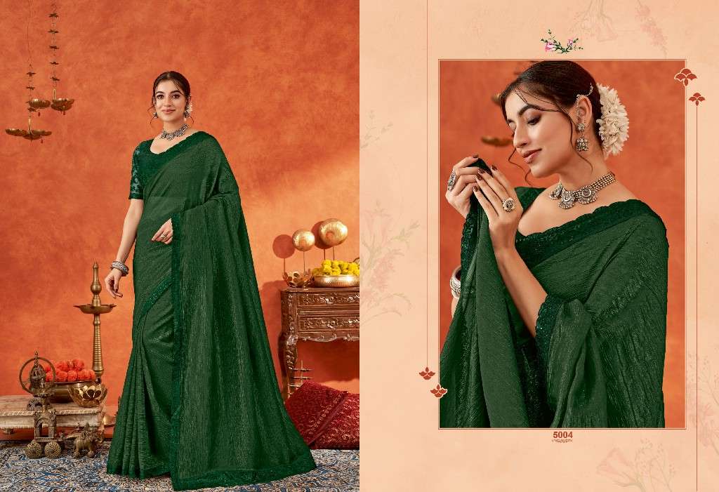 Suma Presents Anamika Wholesale Gold Crunchy Designer Indian Sarees Catalog Wholesaler And Exporter 