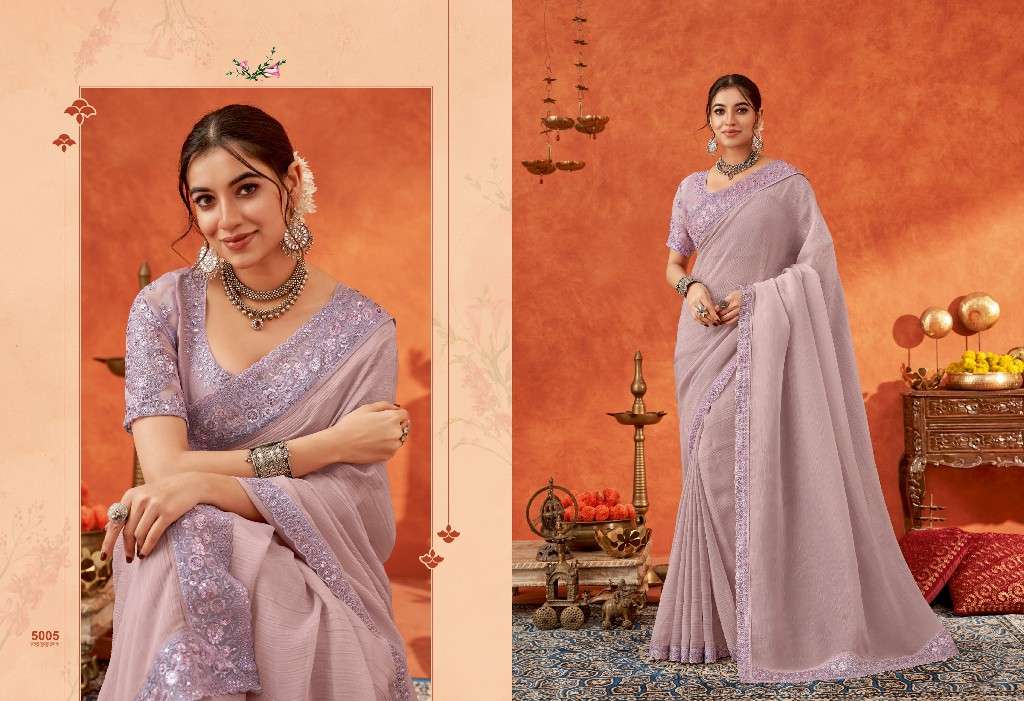 Suma Presents Anamika Wholesale Gold Crunchy Designer Indian Sarees Catalog Wholesaler And Exporter 