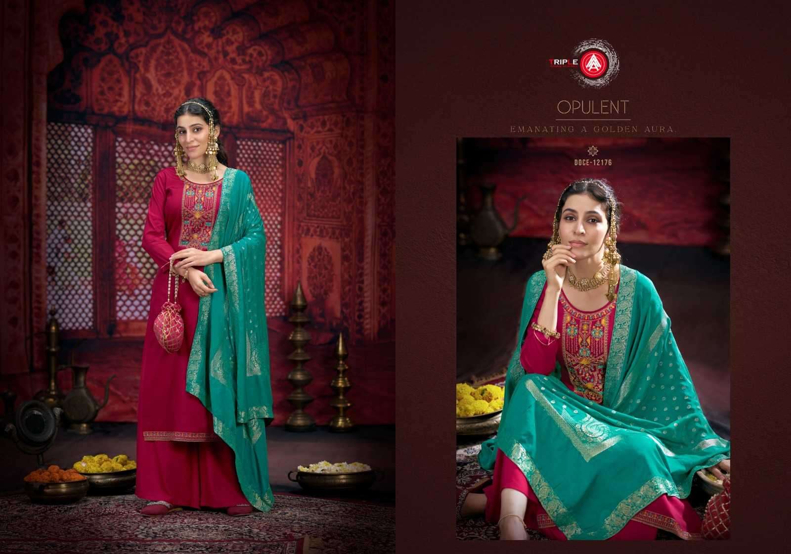 TRIPLE AAA GEORGE ZAM SILK FASHIONABLE DESIGN UNSTITCH SALWAR SUIT CATALOG WHOLESALER AND EXPORTER IN SURAT