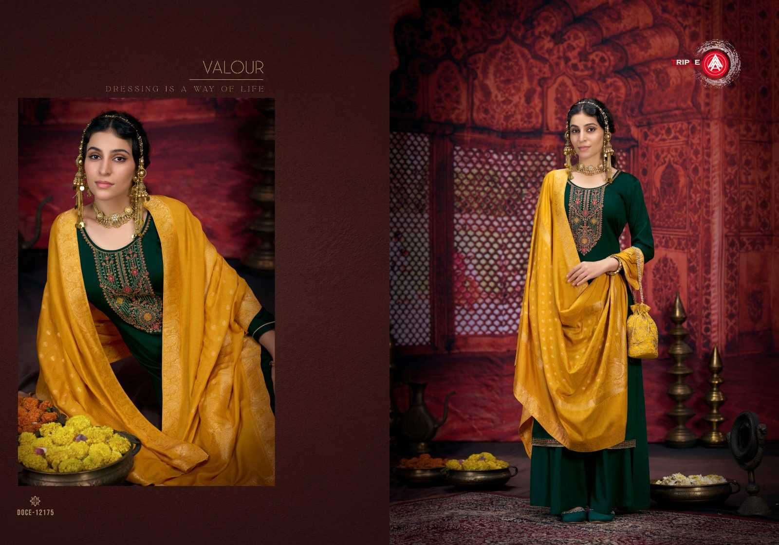 TRIPLE AAA GEORGE ZAM SILK FASHIONABLE DESIGN UNSTITCH SALWAR SUIT CATALOG WHOLESALER AND EXPORTER IN SURAT