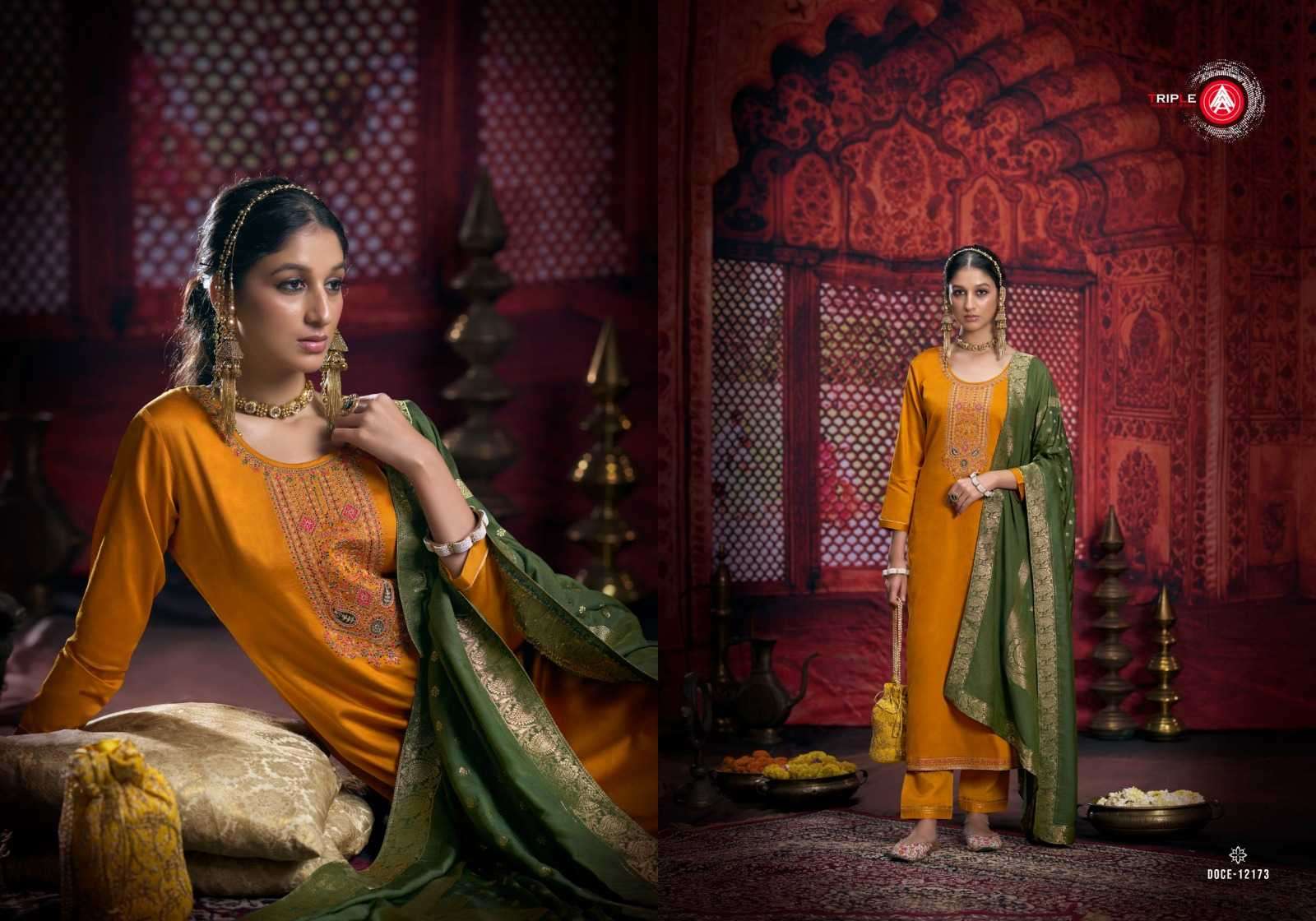 TRIPLE AAA GEORGE ZAM SILK FASHIONABLE DESIGN UNSTITCH SALWAR SUIT CATALOG WHOLESALER AND EXPORTER IN SURAT
