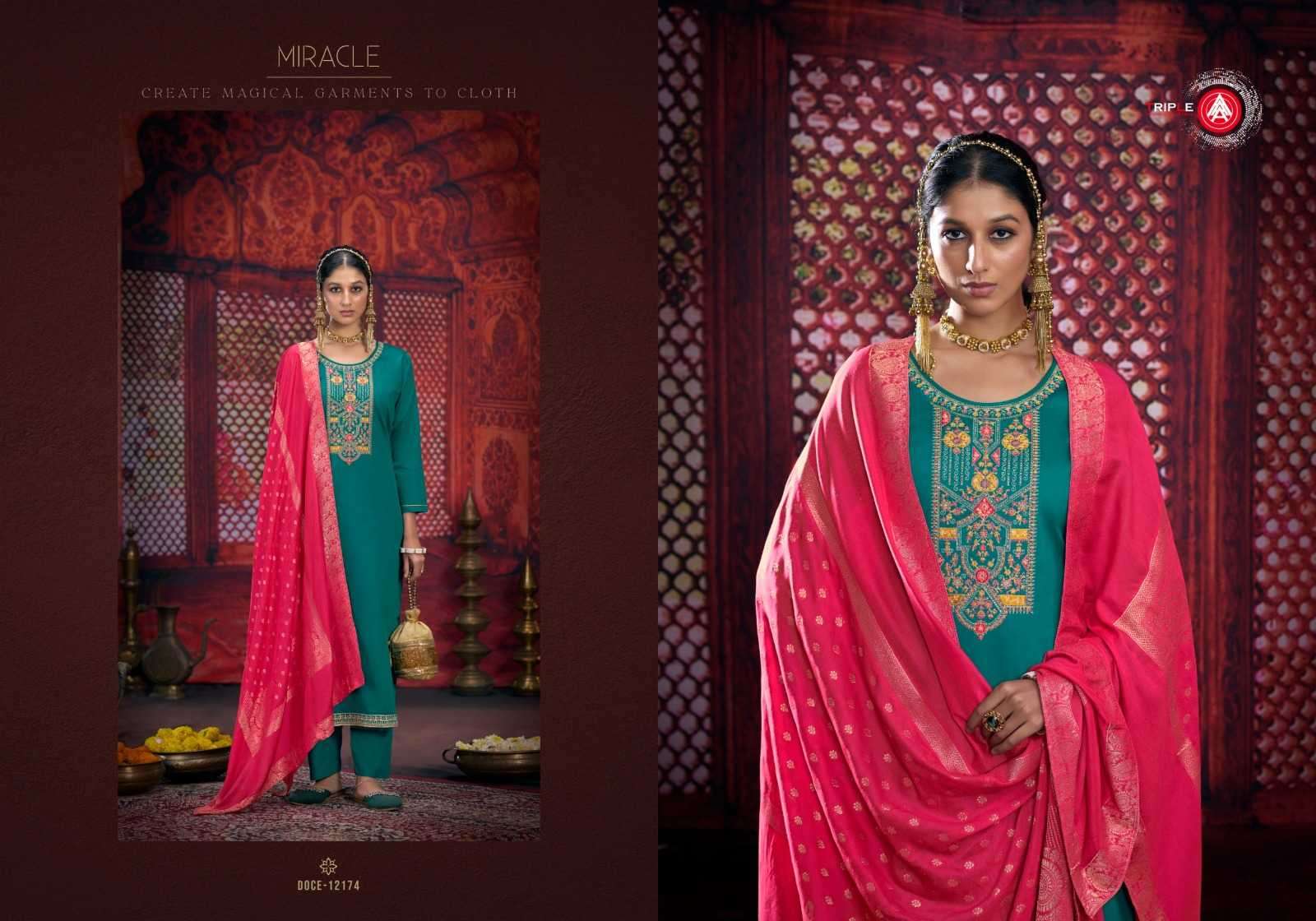 TRIPLE AAA GEORGE ZAM SILK FASHIONABLE DESIGN UNSTITCH SALWAR SUIT CATALOG WHOLESALER AND EXPORTER IN SURAT