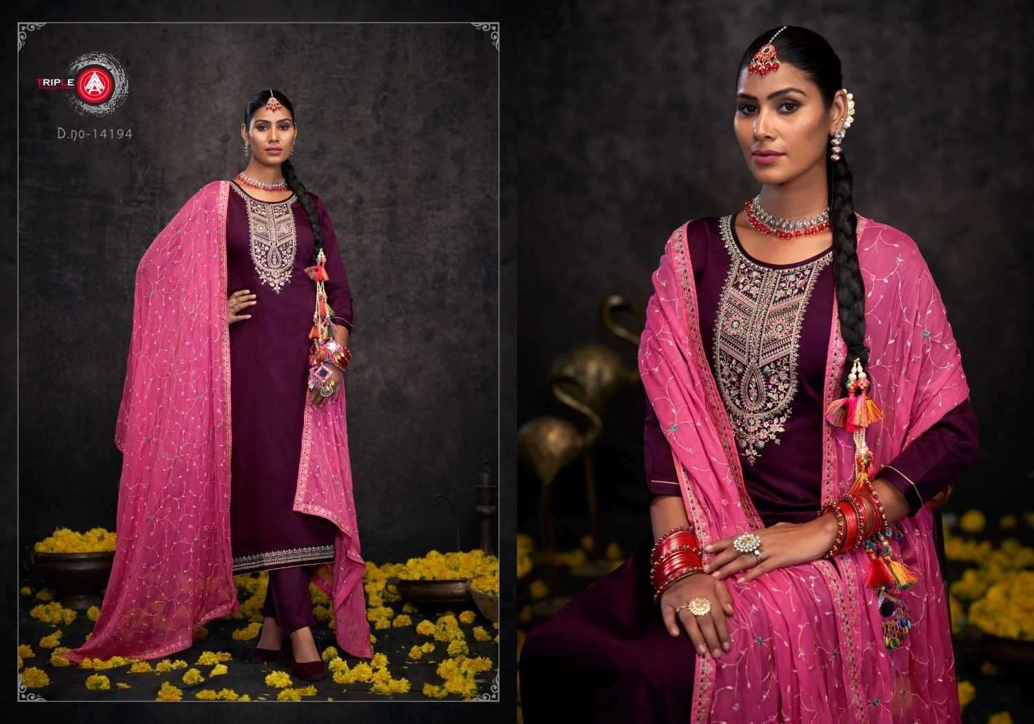 TRIPLE AAA PRESENTS KEERAT VOL-8 JAM SILK COTTON READYMADE FASHIONABLE SALWAR SUIT CATALOG WHOLESALER AND EXPORTER 