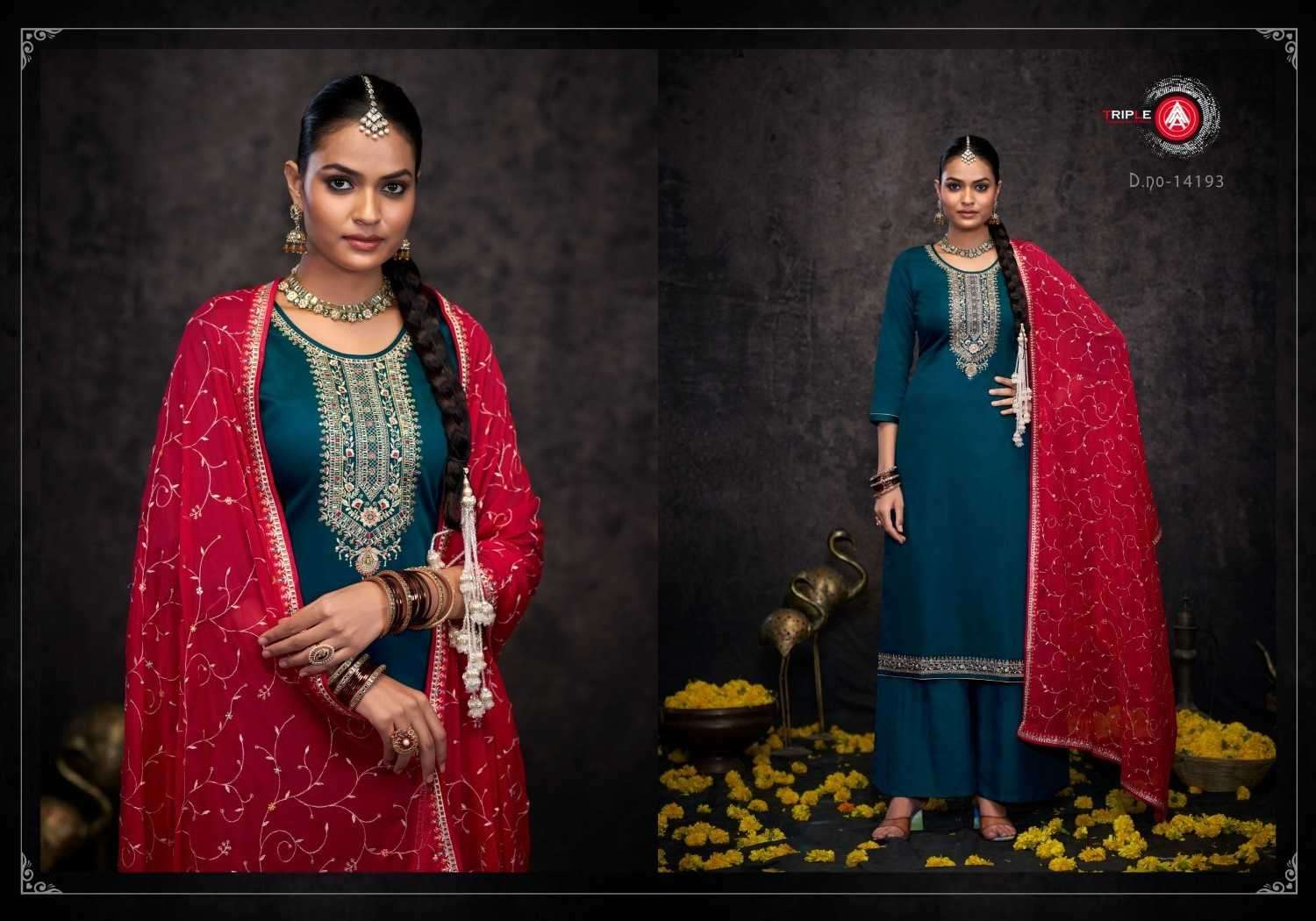 TRIPLE AAA PRESENTS KEERAT VOL-8 JAM SILK COTTON READYMADE FASHIONABLE SALWAR SUIT CATALOG WHOLESALER AND EXPORTER 