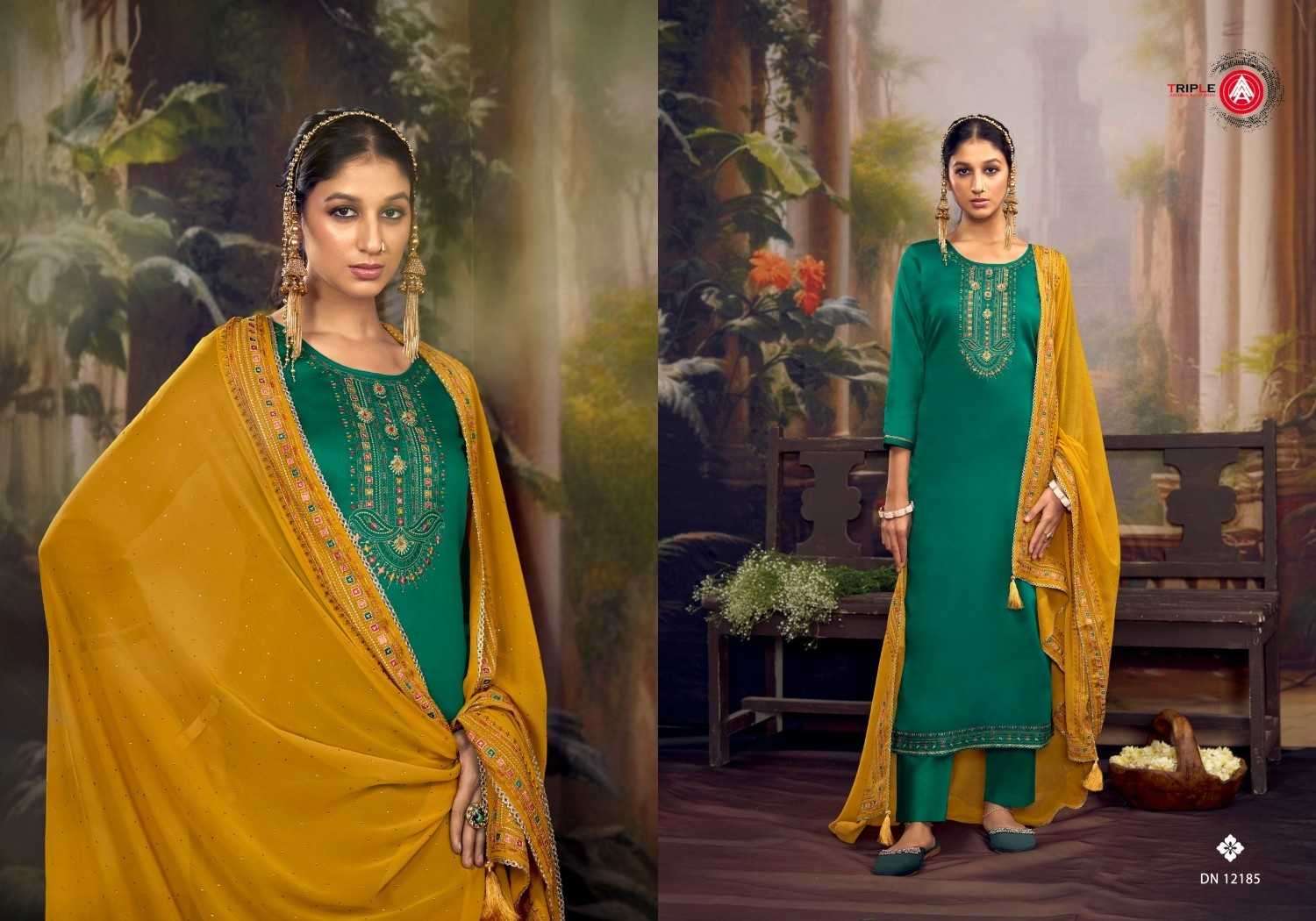 TRIPLE AAA PRESENTS KRUSHA JAM SILK COTTON DESIGNER DRESS MATERIAL CATALOG WHOLESALER AND EXPORTER IN SURAT