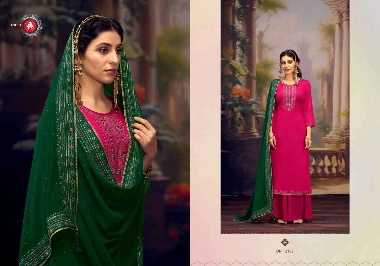 TRIPLE AAA PRESENTS KRUSHA JAM SILK COTTON DESIGNER DRESS MATERIAL CATALOG WHOLESALER AND EXPORTER IN SURAT