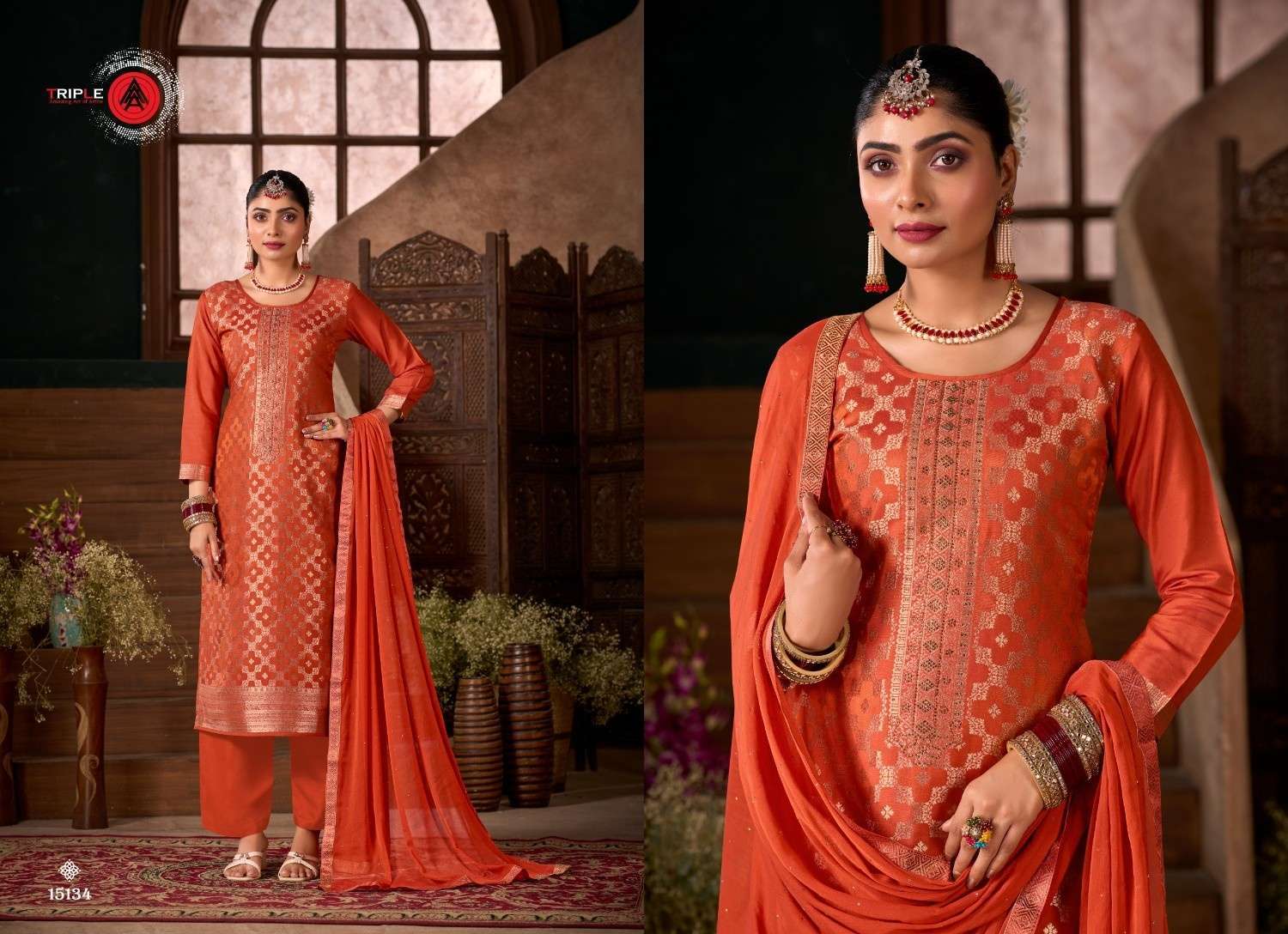 TRIPLE AAA PRESENTS LOYAL VOL-5 COLOUR ADDITION VISCOSE MUSLIN DRESS MATERIAL CATALOG WHOLESALER AND EXPORTER 
