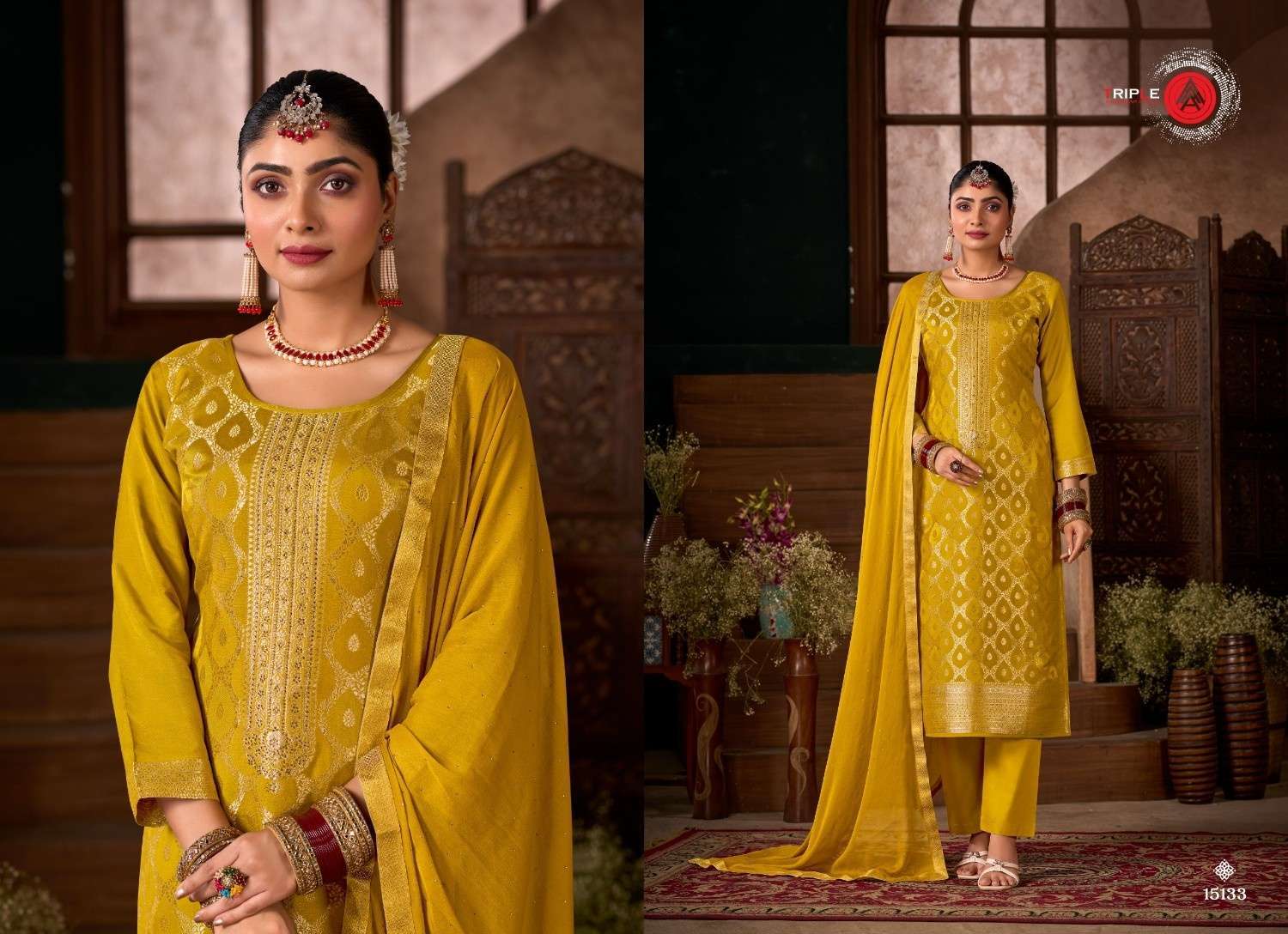 TRIPLE AAA PRESENTS LOYAL VOL-5 COLOUR ADDITION VISCOSE MUSLIN DRESS MATERIAL CATALOG WHOLESALER AND EXPORTER 