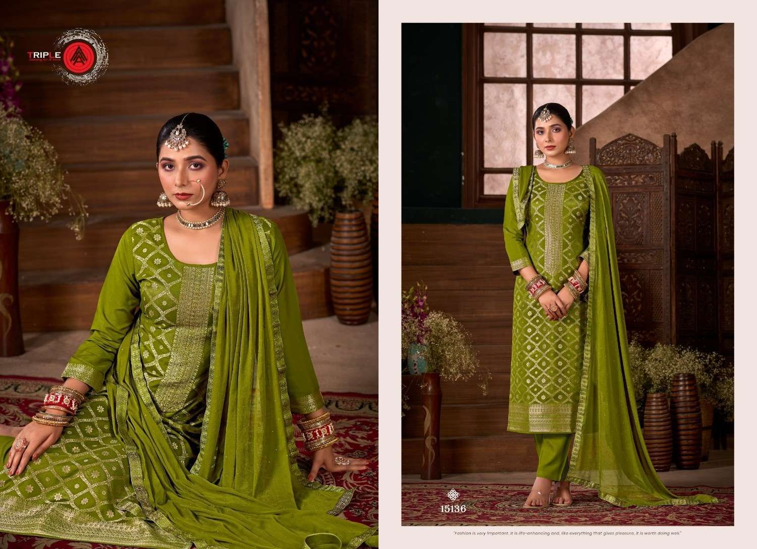 TRIPLE AAA PRESENTS LOYAL VOL-5 COLOUR ADDITION VISCOSE MUSLIN DRESS MATERIAL CATALOG WHOLESALER AND EXPORTER 