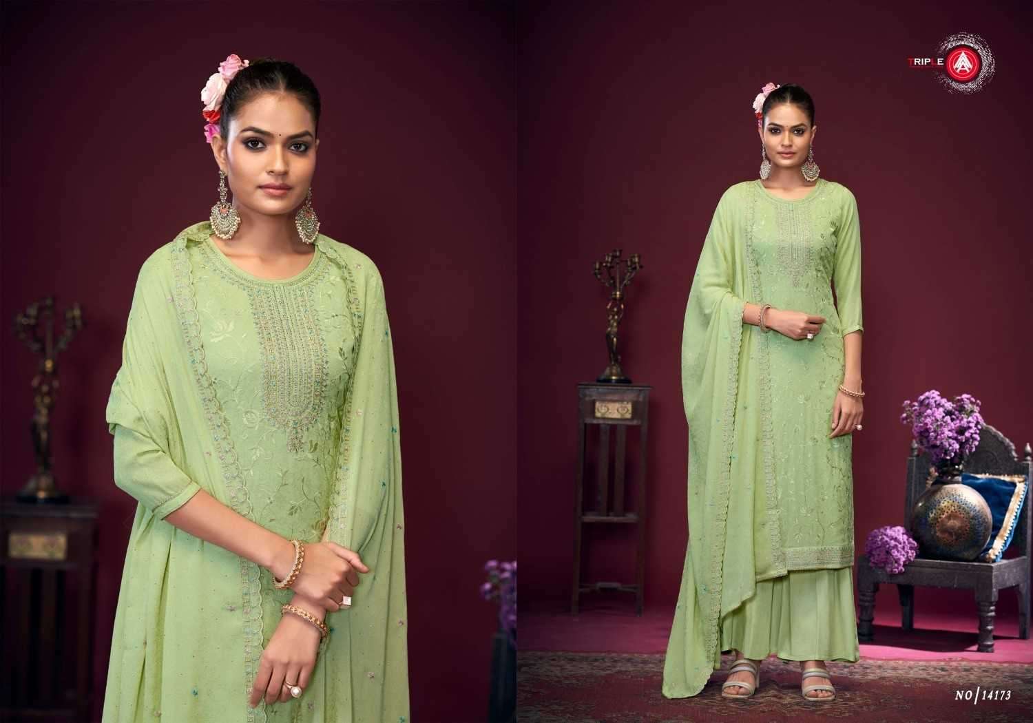TRIPLE AAA PRESENTS STREE VISCOSE CHINON SILK SELF JACQUARD SUITS CATALOG WHOLESALER AND EXPORTER 
