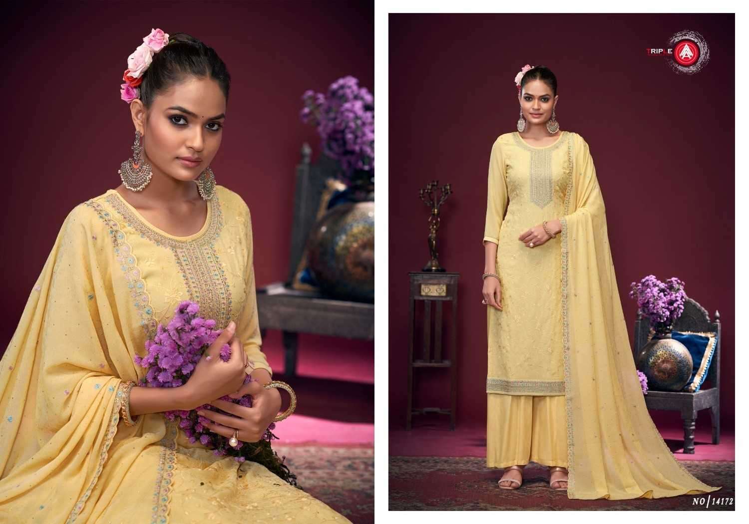 TRIPLE AAA PRESENTS STREE VISCOSE CHINON SILK SELF JACQUARD SUITS CATALOG WHOLESALER AND EXPORTER 