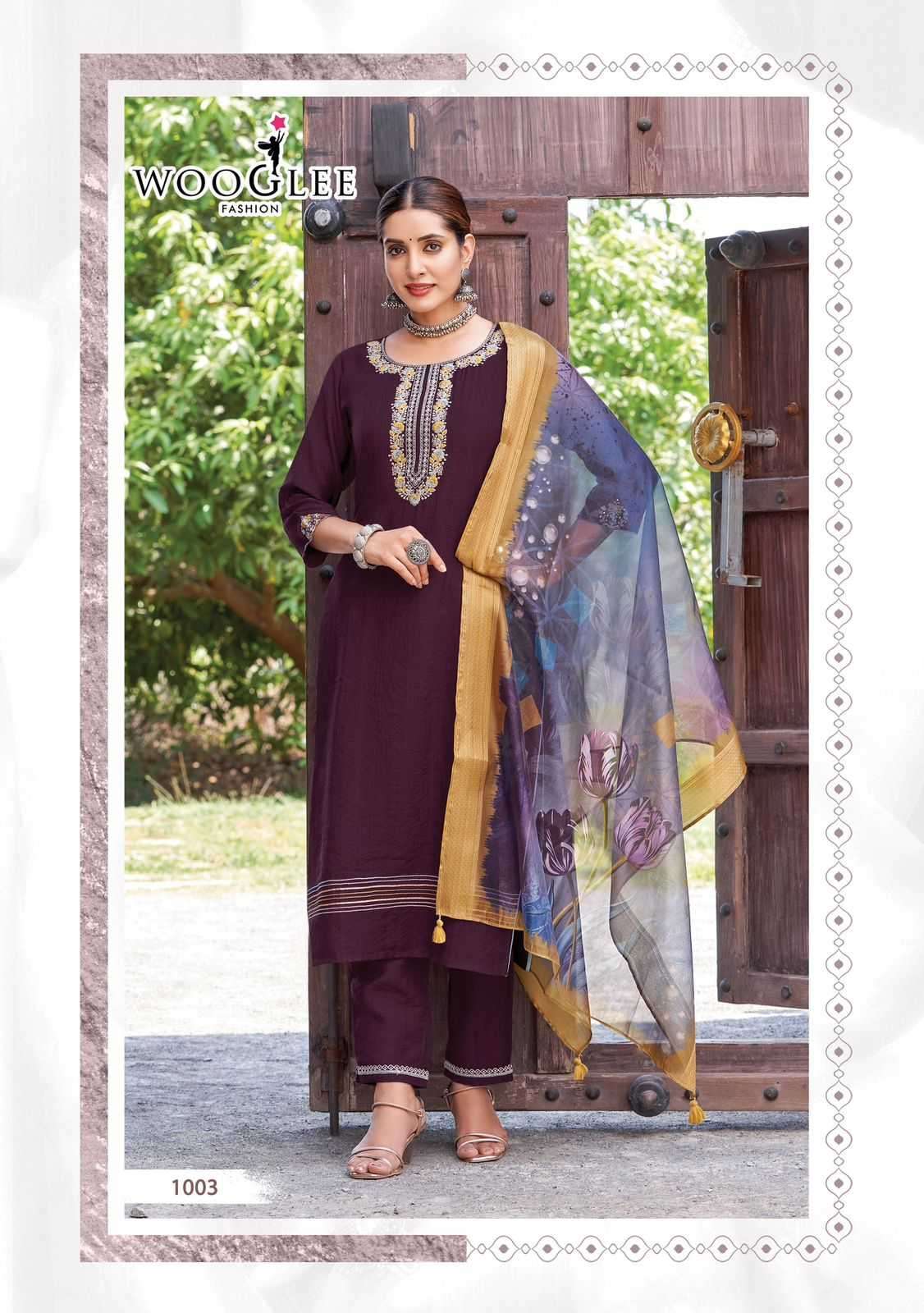 WOOGLEE PRESENTS KRITIKA VISCOSE READYMADE THREAD WORK DAILY WEAR KURTIS CATALOG WHOLESALER AND EXPORTER IN SURAT