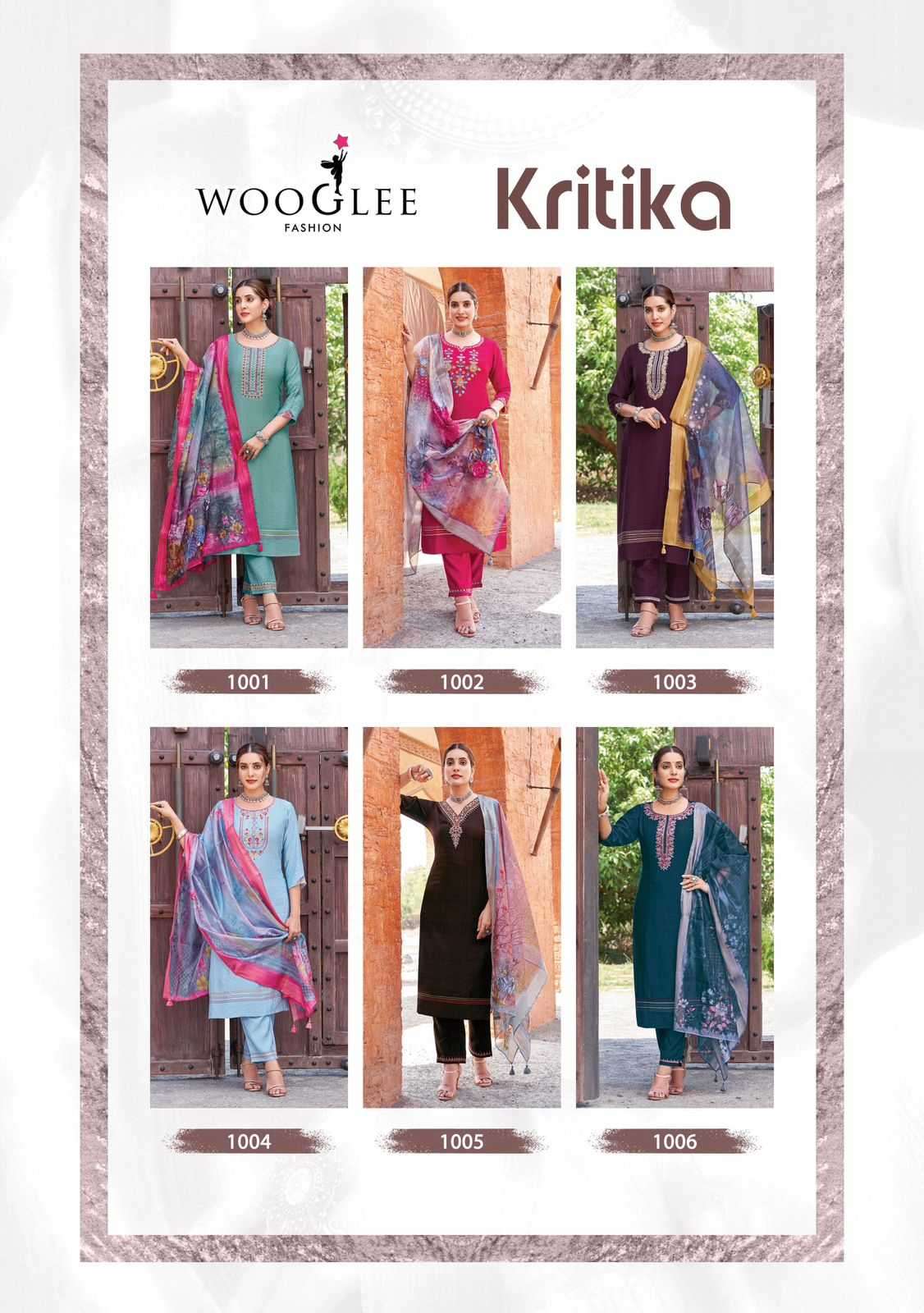 WOOGLEE PRESENTS KRITIKA VISCOSE READYMADE THREAD WORK DAILY WEAR KURTIS CATALOG WHOLESALER AND EXPORTER IN SURAT