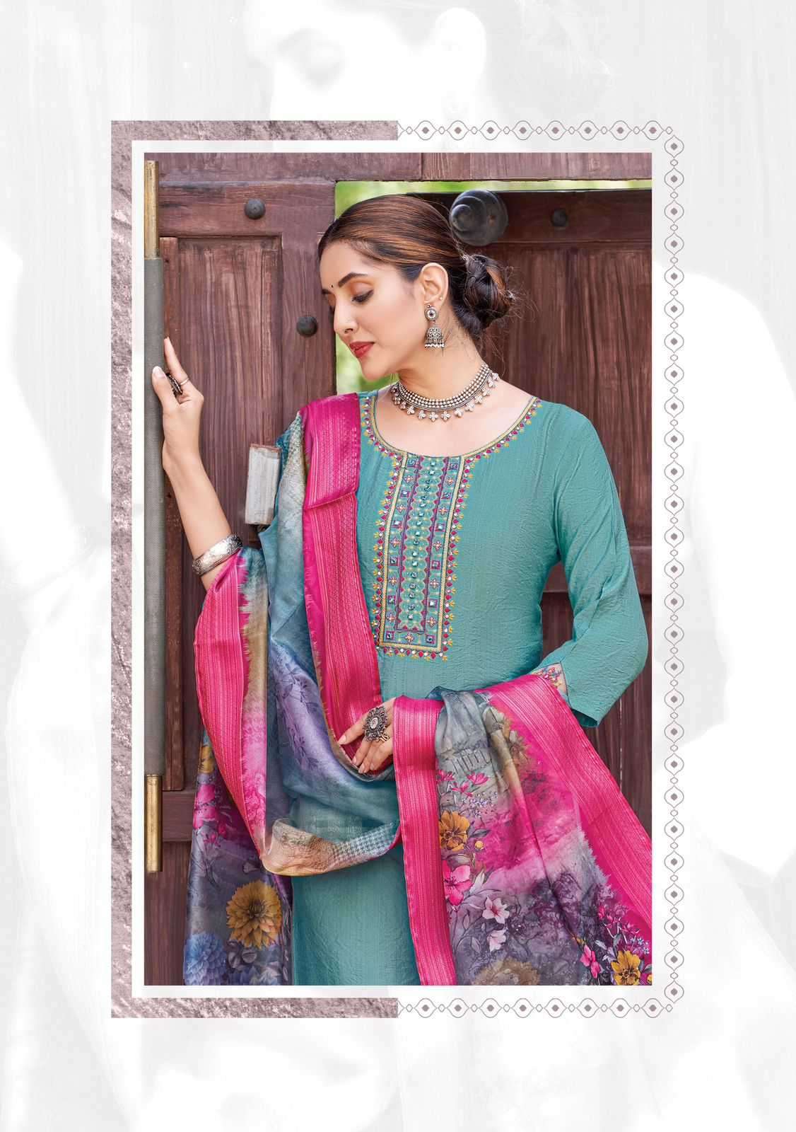 WOOGLEE PRESENTS KRITIKA VISCOSE READYMADE THREAD WORK DAILY WEAR KURTIS CATALOG WHOLESALER AND EXPORTER IN SURAT