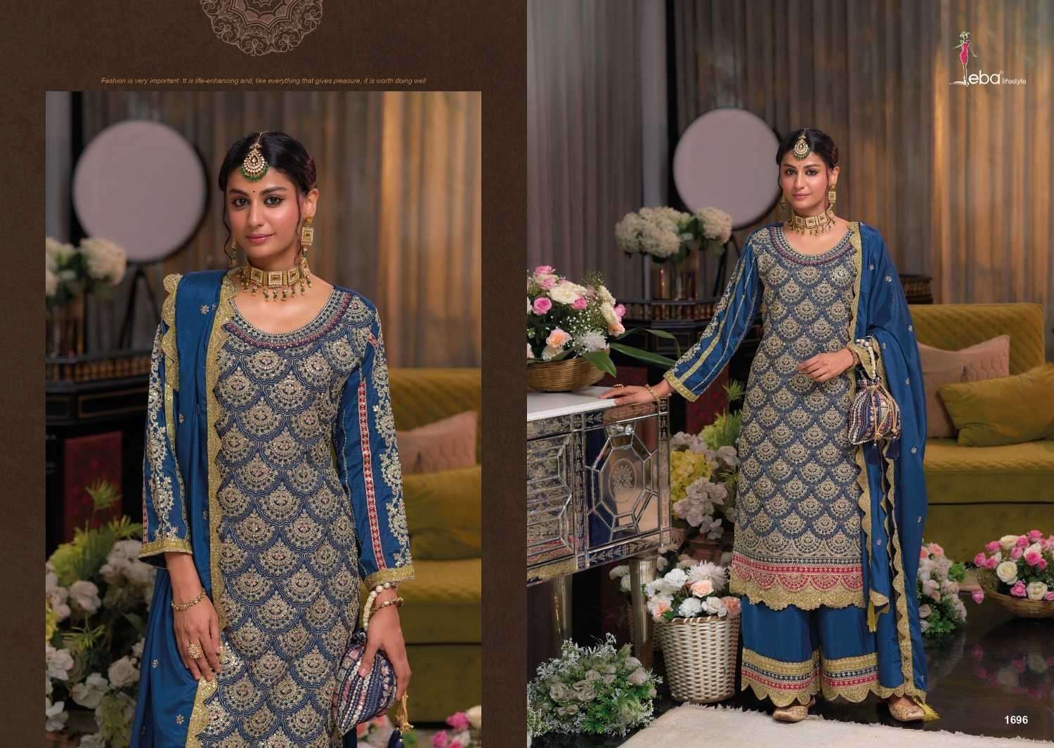 ZAVERI PRESENTS TWISHA VOL-2 EMBROIDERY HEAVY CHINON READYMADE 3PCS DRESS CATALOG WHOLESALER AND EXPORTER 
