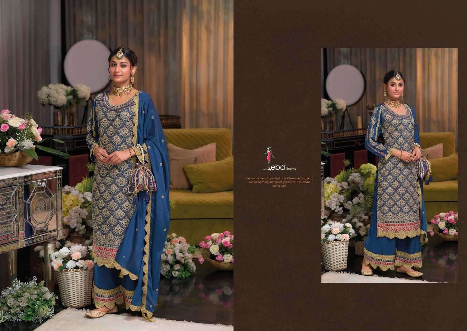 ZAVERI PRESENTS TWISHA VOL-2 EMBROIDERY HEAVY CHINON READYMADE 3PCS DRESS CATALOG WHOLESALER AND EXPORTER 