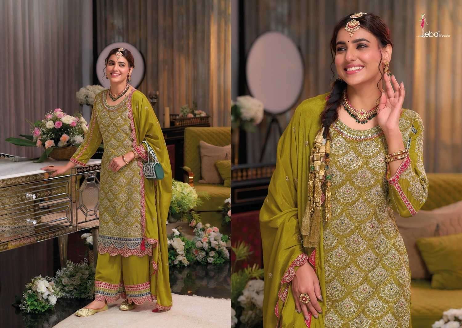 ZAVERI PRESENTS TWISHA VOL-2 EMBROIDERY HEAVY CHINON READYMADE 3PCS DRESS CATALOG WHOLESALER AND EXPORTER 