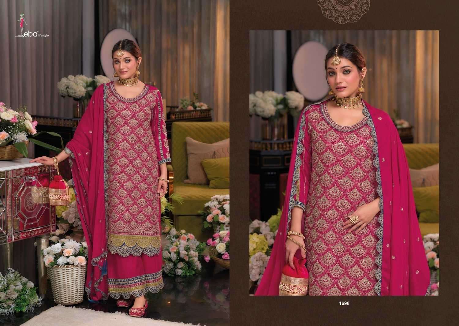 ZAVERI PRESENTS TWISHA VOL-2 EMBROIDERY HEAVY CHINON READYMADE 3PCS DRESS CATALOG WHOLESALER AND EXPORTER 