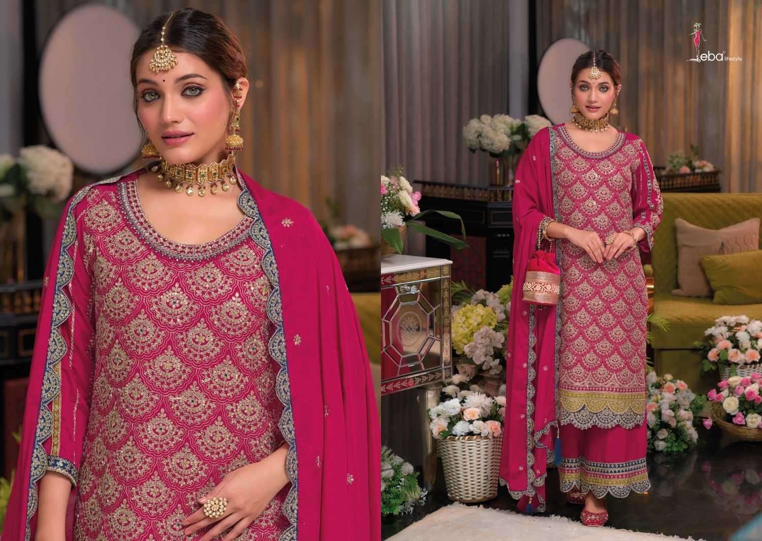 ZAVERI PRESENTS TWISHA VOL-2 EMBROIDERY HEAVY CHINON READYMADE 3PCS DRESS CATALOG WHOLESALER AND EXPORTER 