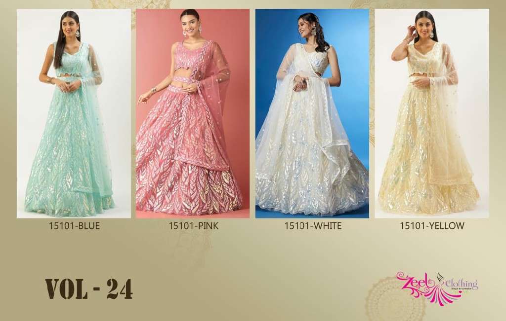 Zeel Clothing Vol-24 Wholesale Soft Net Designer Lehengas Choli Catalog Wholesaler And Exporter 